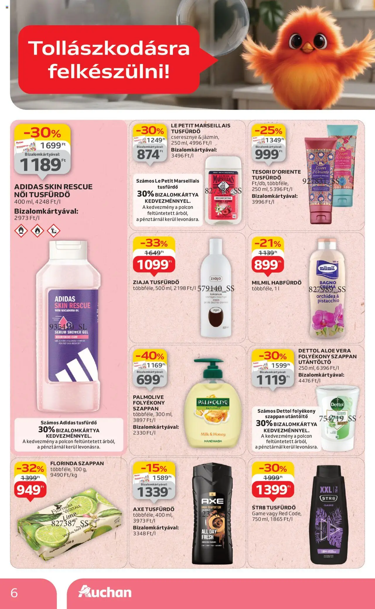 Auchan akciós ujság - amely érvényes a következő dátumtól: 03.07.2025 | Oldal: 6 | Termékek: Lime, Habfürdő, Folyékony szappan, Szappan