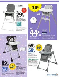 E.Leclerc - Prévisualisation de CHAISE HAUTE FIXE PLIABLE, Convient aux enfants jusqu'à 15kg. Pliage compact. Poignée de transport. Tablette amovible et réglable en profondeur. Harnais 5 points. valide à partir de 07.04.2026 | Page: 9 | Produits: Ceinture, Plateau, Chaise, Jeux