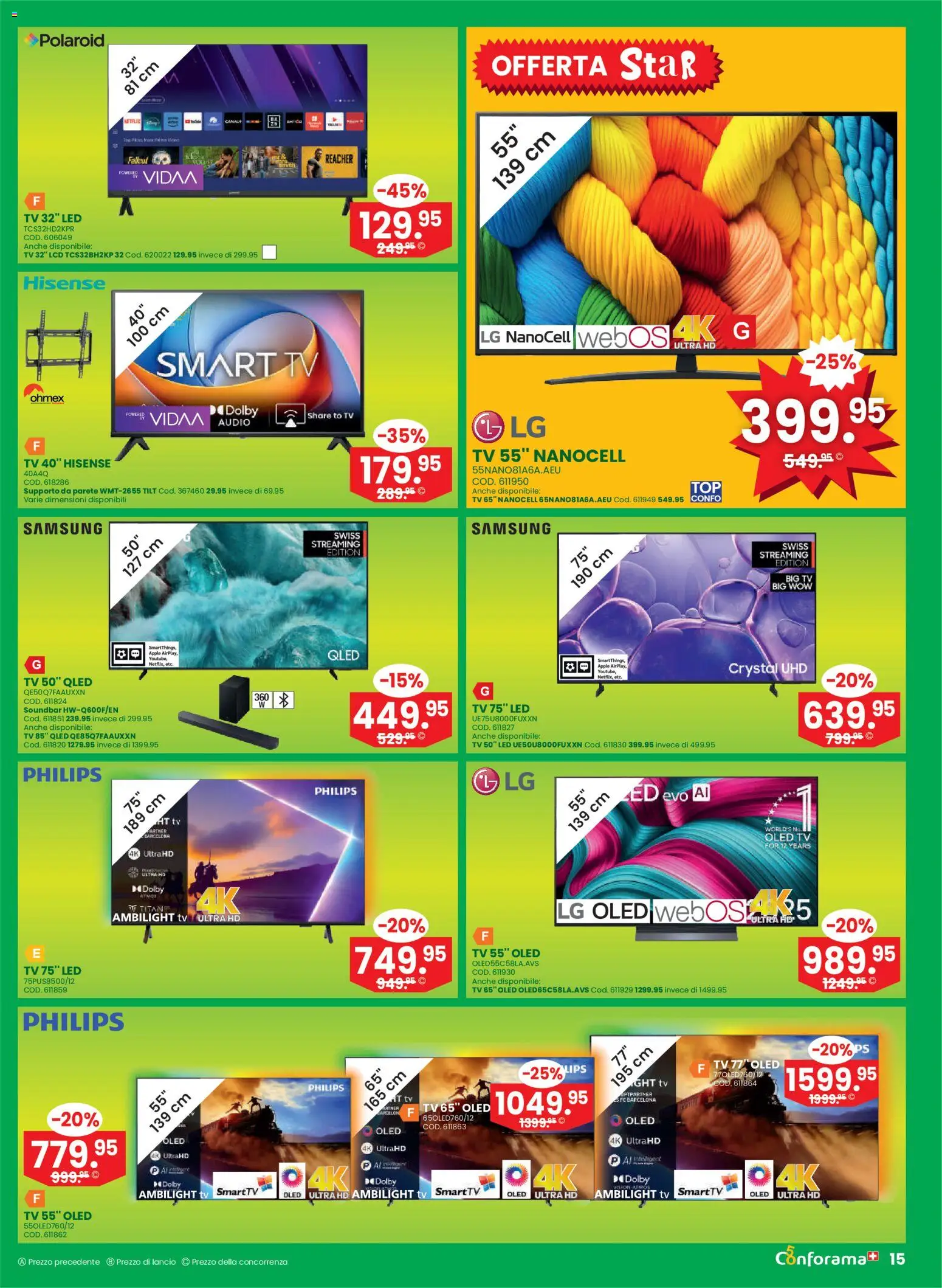 Conforama aktionen IT – gültig ab 08.04.2026 | Seite: 15 | Produkte: Soundbar, Apple, Samsung, Hisense