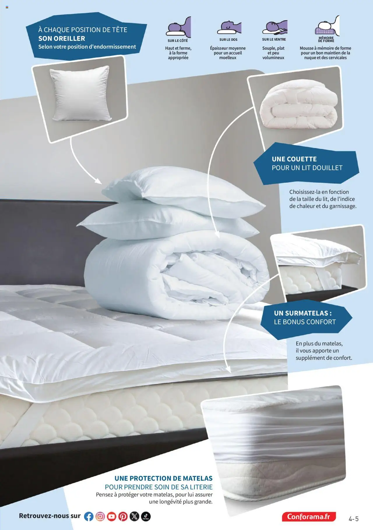  | Page: 5 | Produits: Surmatelas, Lit, Oreiller, Literie