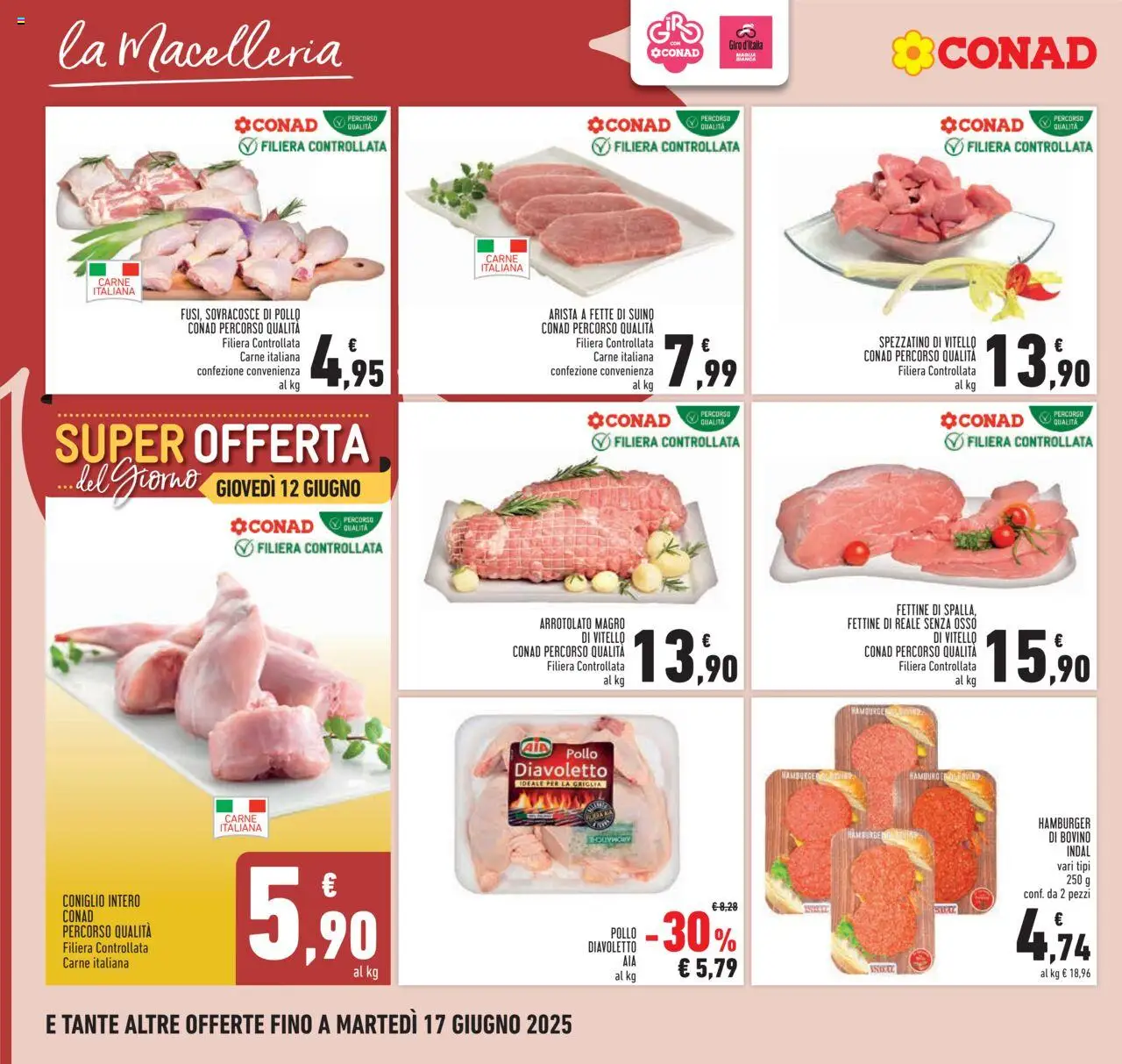 Volantino Conad del 05.06.2025 | Pagina: 12 | Prodotti: Pollo, Suino, Vitello, Hamburger