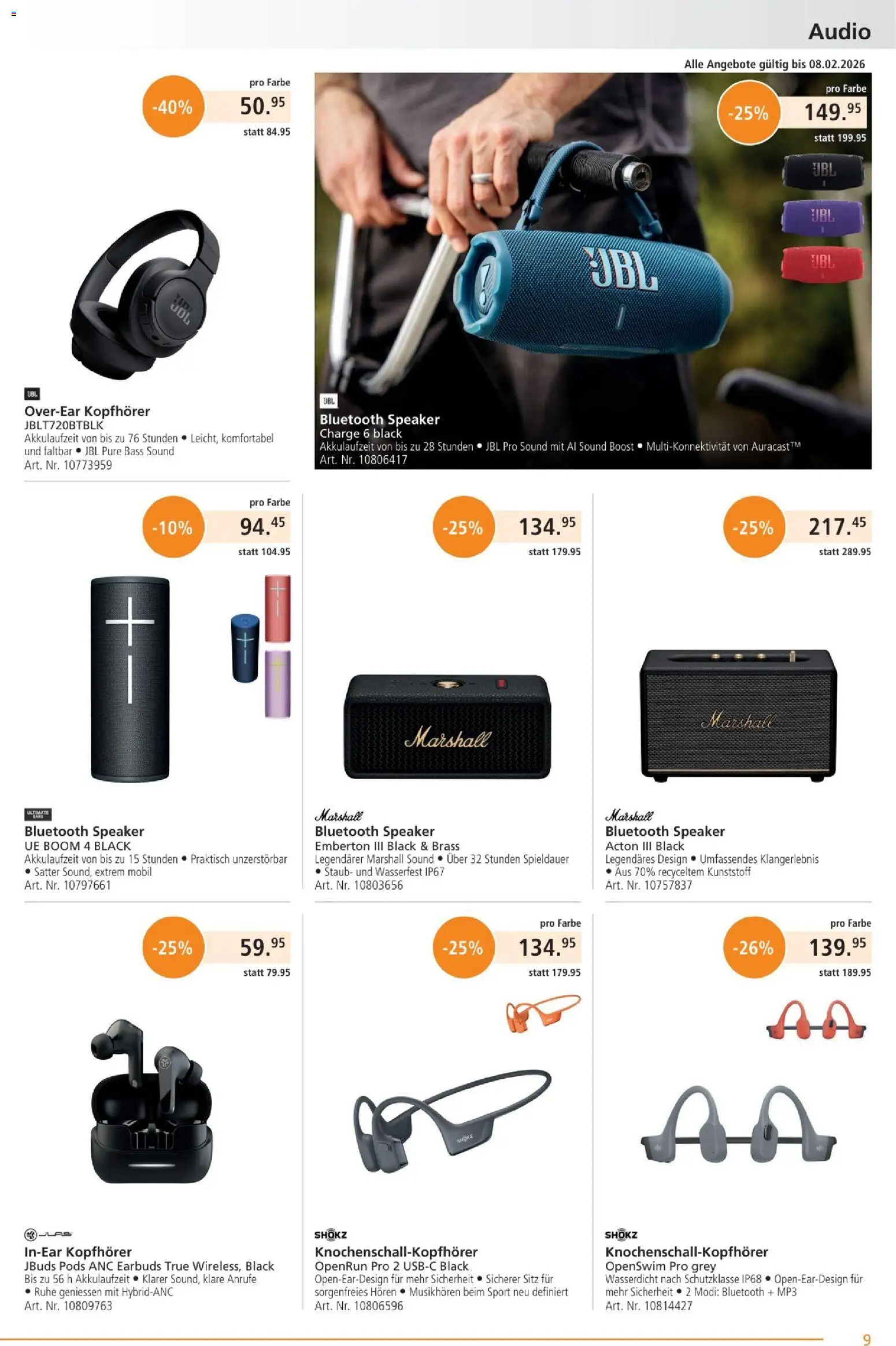 Fust Aktionen – gültig ab 26.01.2026 | Seite: 9 | Produkte: Audio, Mp3, Kopfhörer