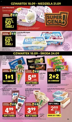 Delikatesy Centrum Gazetka od 18.09.2025 | Strona: 34 | Produkty: Sandwich, Delikatesy, Big Milk, Lody Kaktus