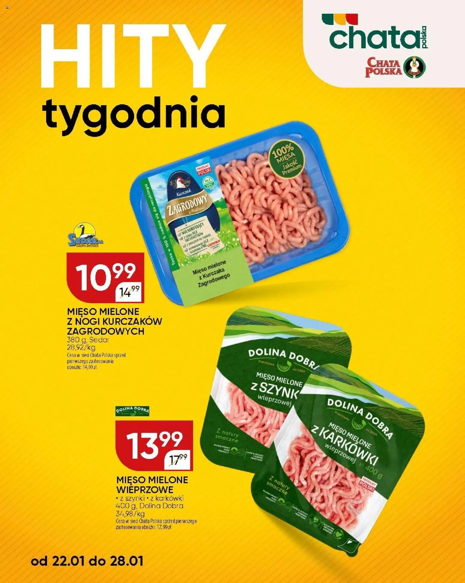 Chata Polska Gazetka od 29.01.2026 | Strona: 23 | Produkty: Kurczak, Mięso, Mięso mielone, Kurczak zagrodowy