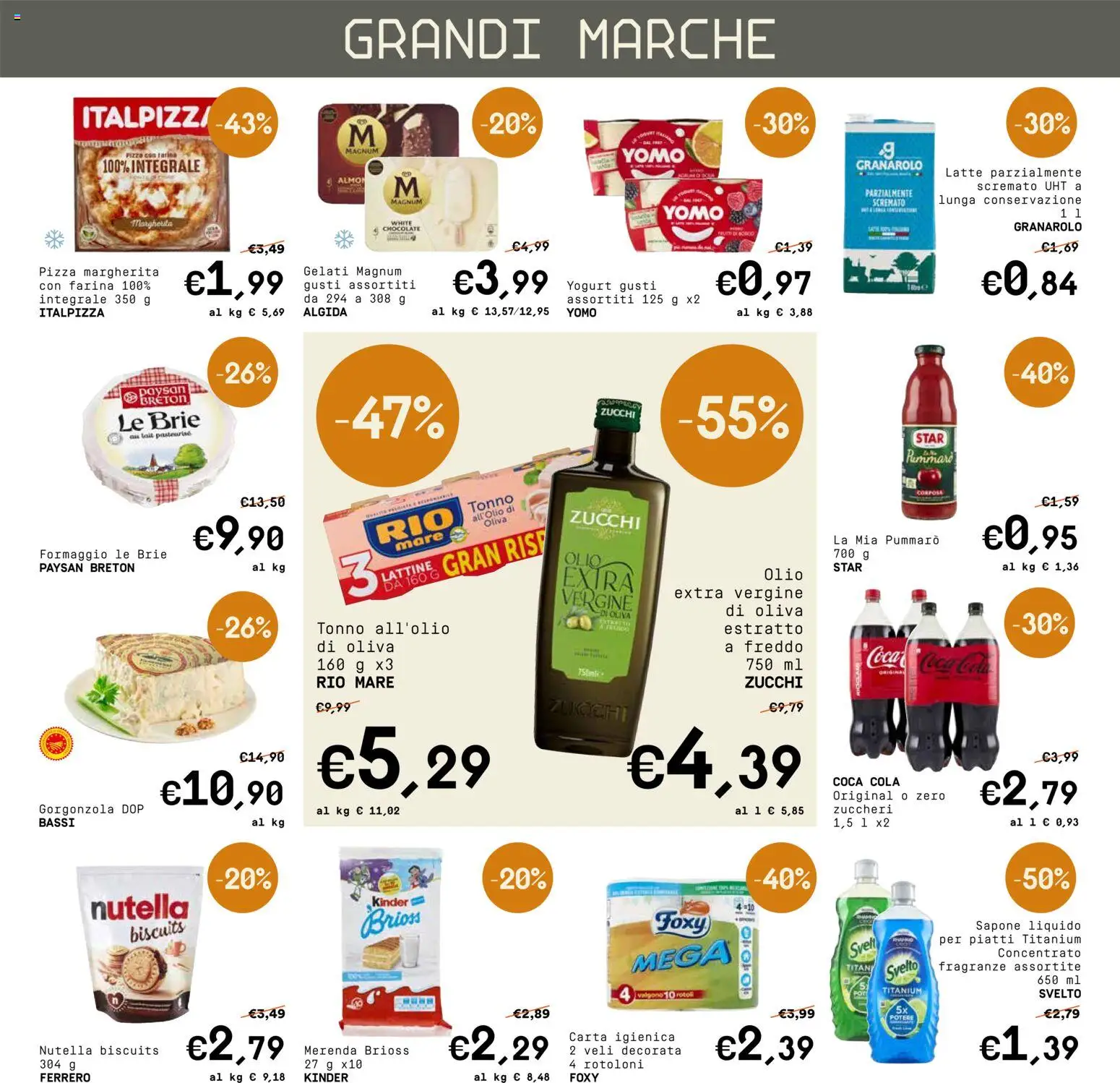 Volantino Borello Supermercati del 07.04.2026 | Pagina: 2 | Prodotti: Sapone, Farina, Gorgonzola, Coca Cola