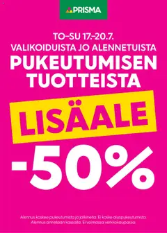 Katso Prisma tarjoukset - Lisäale voimassa alkaen 17.07.2025
