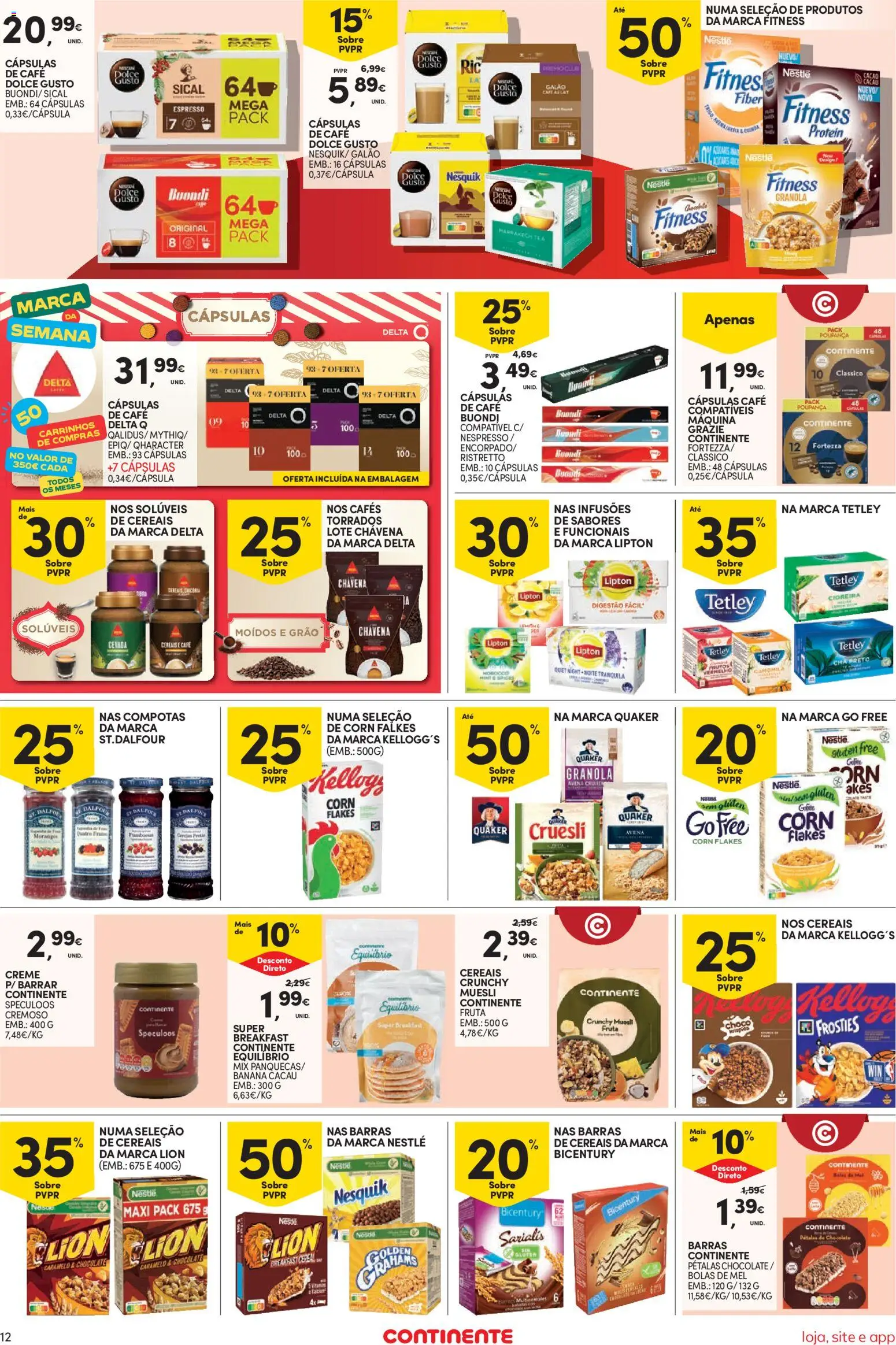 Continente Semanal Continente Bom Dia │ válido de 20.01.2026 | Página: 12 | Produtos: Cafe buondi, Granola, Mel, Creme