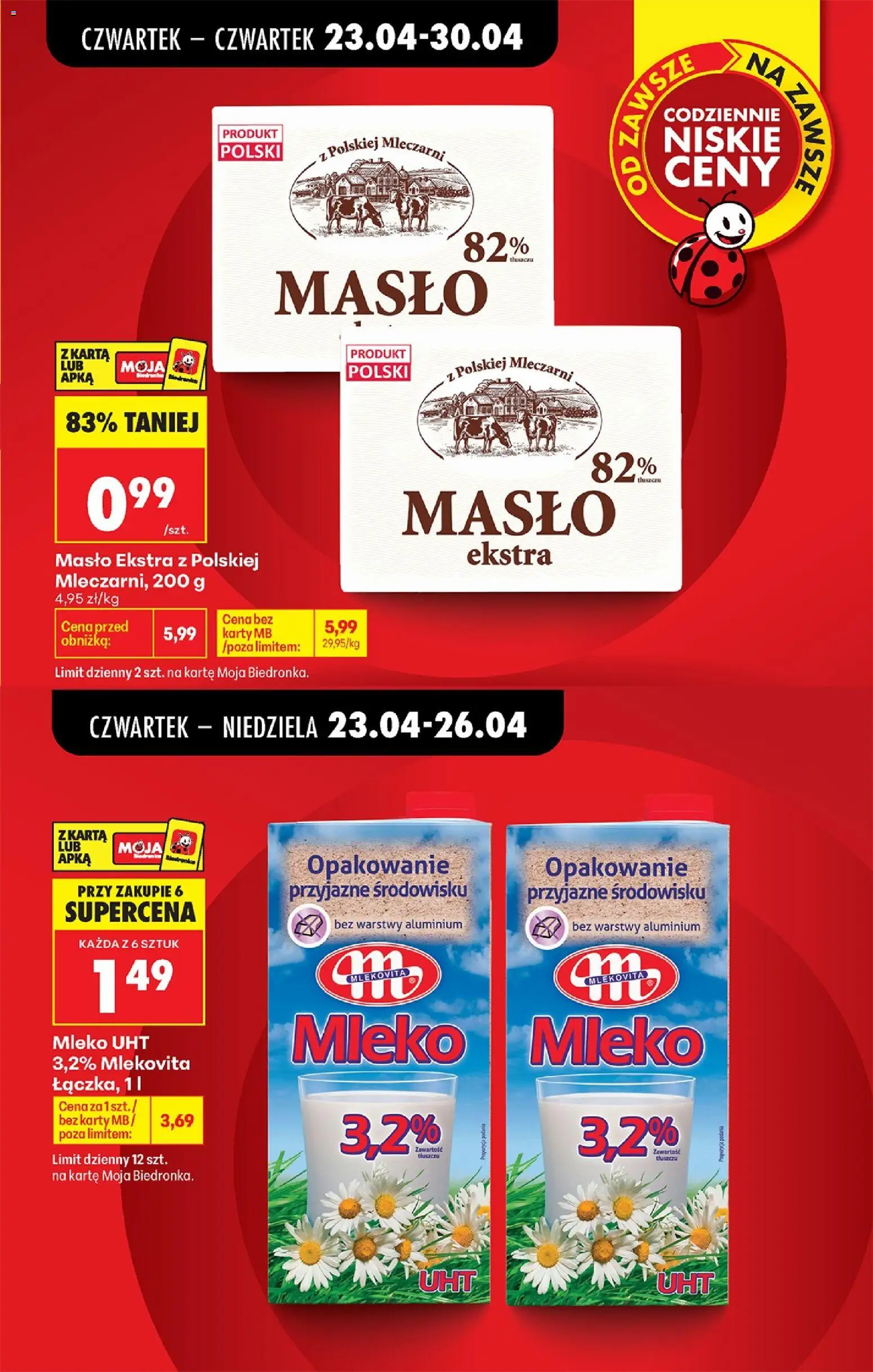 Biedronka gazetka od czwartku od 23.04.2026 | Strona: 27 | Produkty: Karta, Mleko, Masło