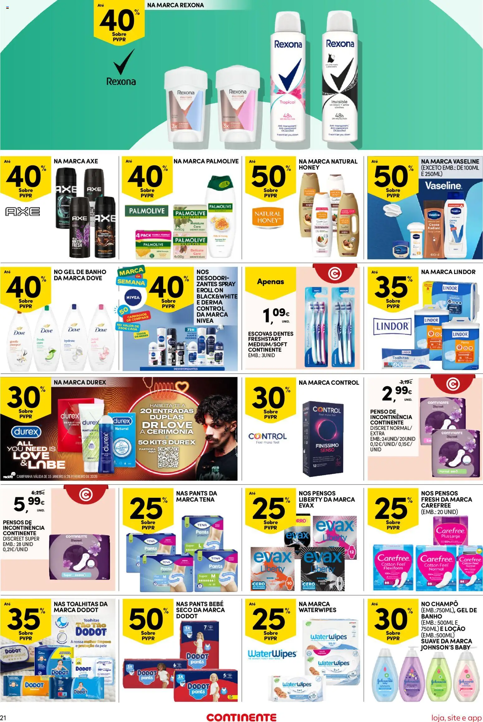 Continente Semanal Continente Bom Dia │ válido de 24.02.2026 | Página: 21 | Produtos: Gel de banho, Banho