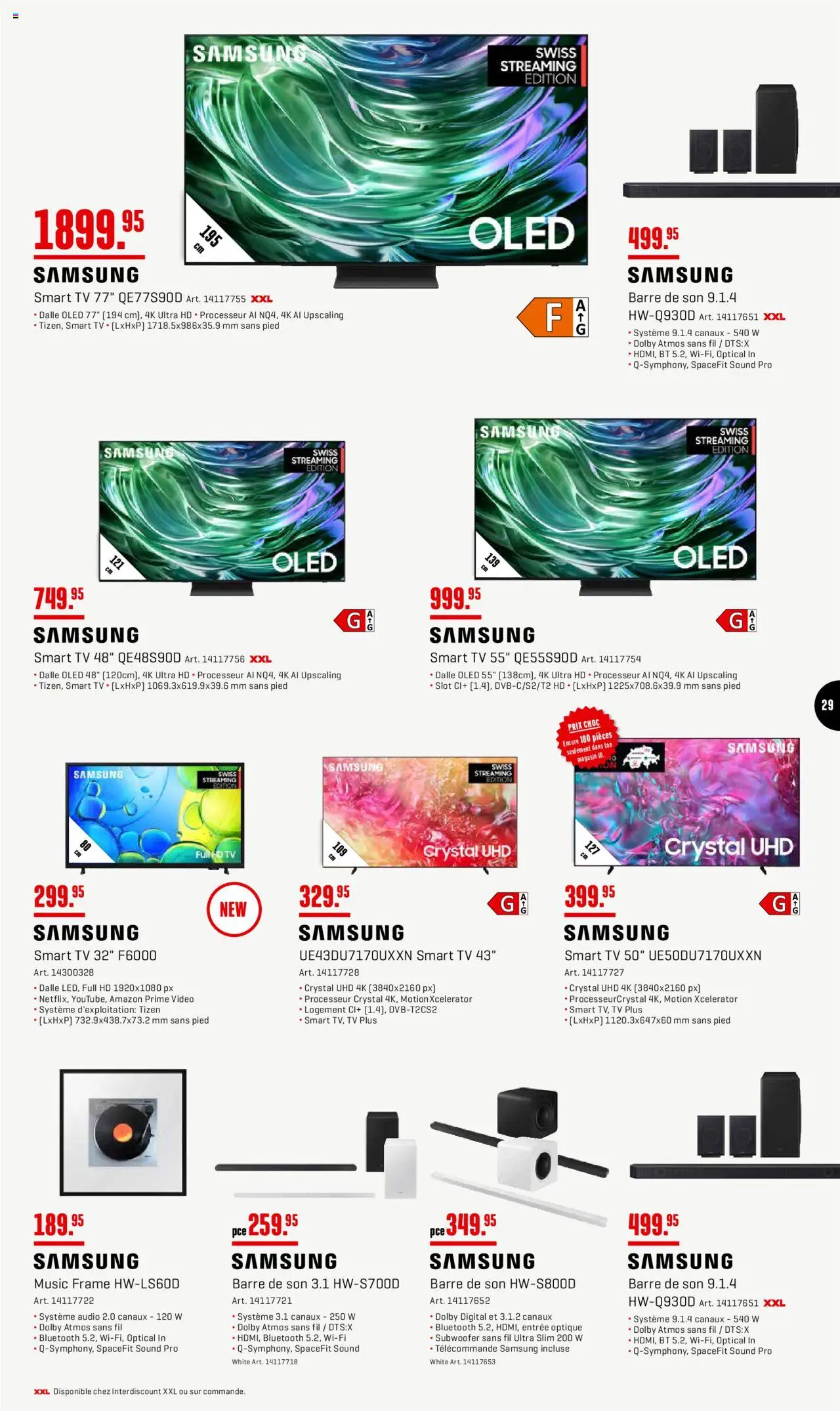 Interdiscount Aktionen FR ab 25.08.2025 | Seite: 29 | Produkte: Audio, TV, Video, Samsung