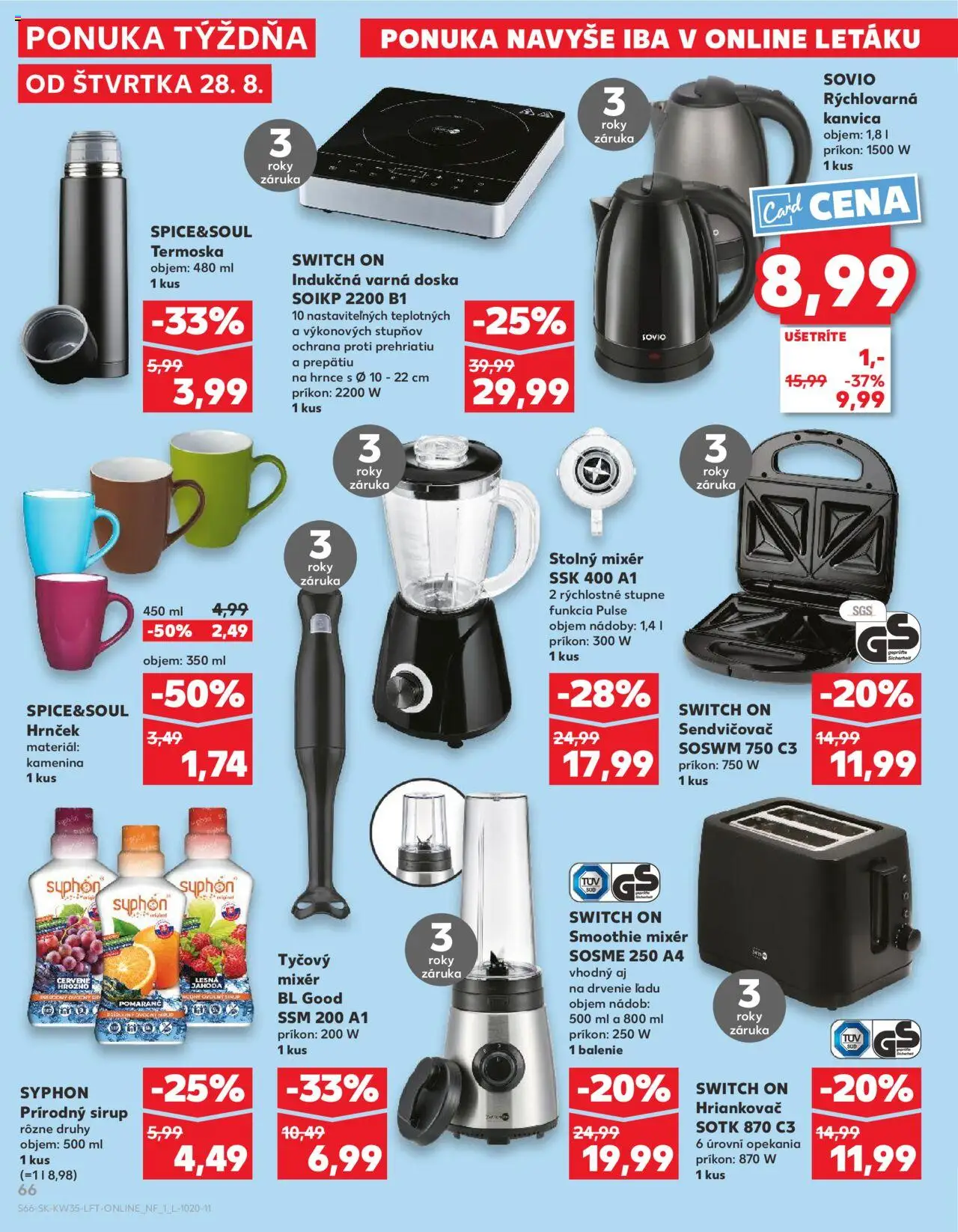 Kaufland SK akciós ujság - amely érvényes a következő dátumtól: 28.08.2025 | Oldal: 66 | Termékek: Smoothie