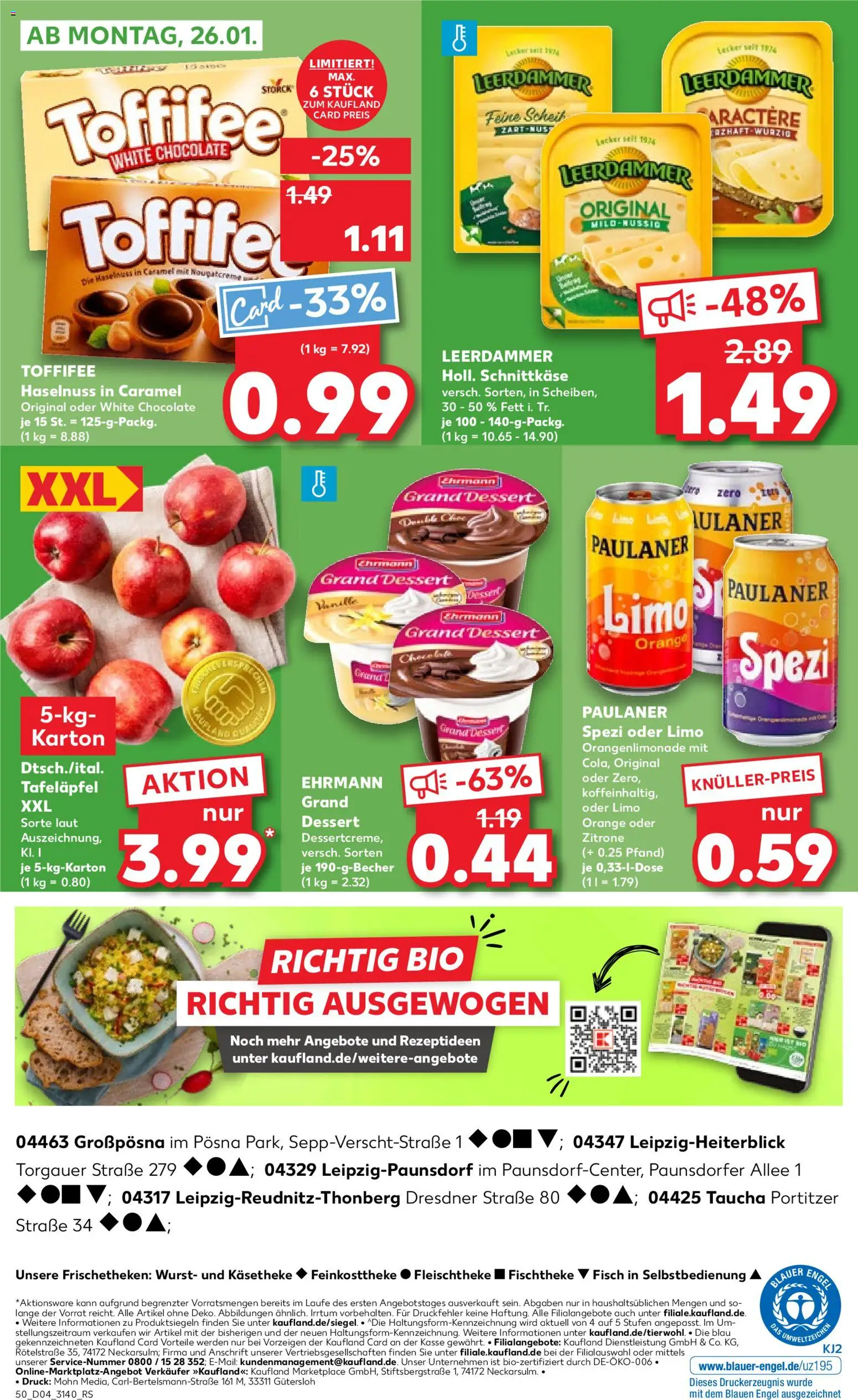 Kaufland prospekt Leipzig	 – gültig ab 22.01.2026 | Seite: 50 | Produkte: Paulaner spezi, Leerdammer, Zitrone, Wurst