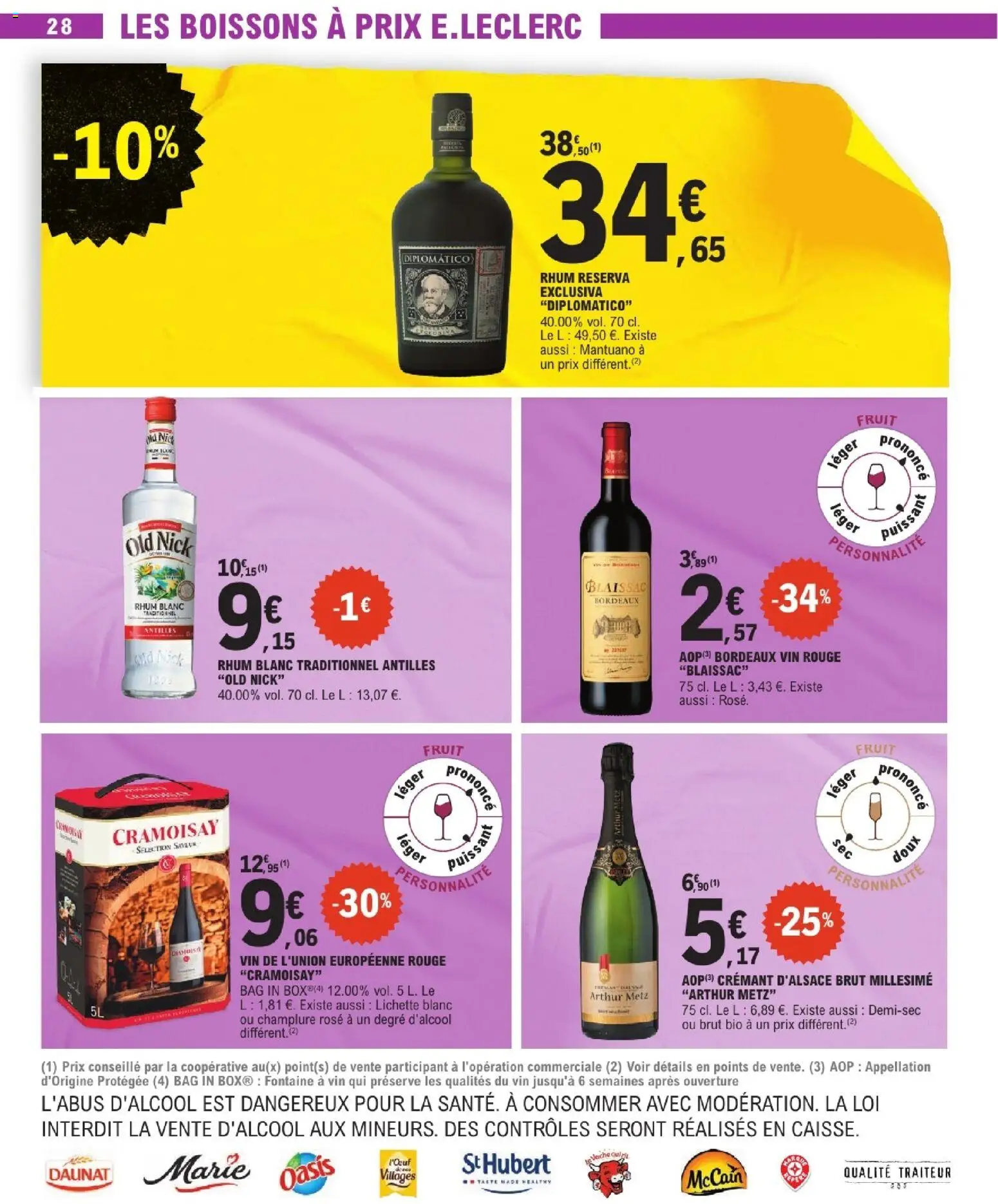 {H1} | Page: 28 | Produits: Rhum, Rhum blanc traditionnel, Crémant, Vin