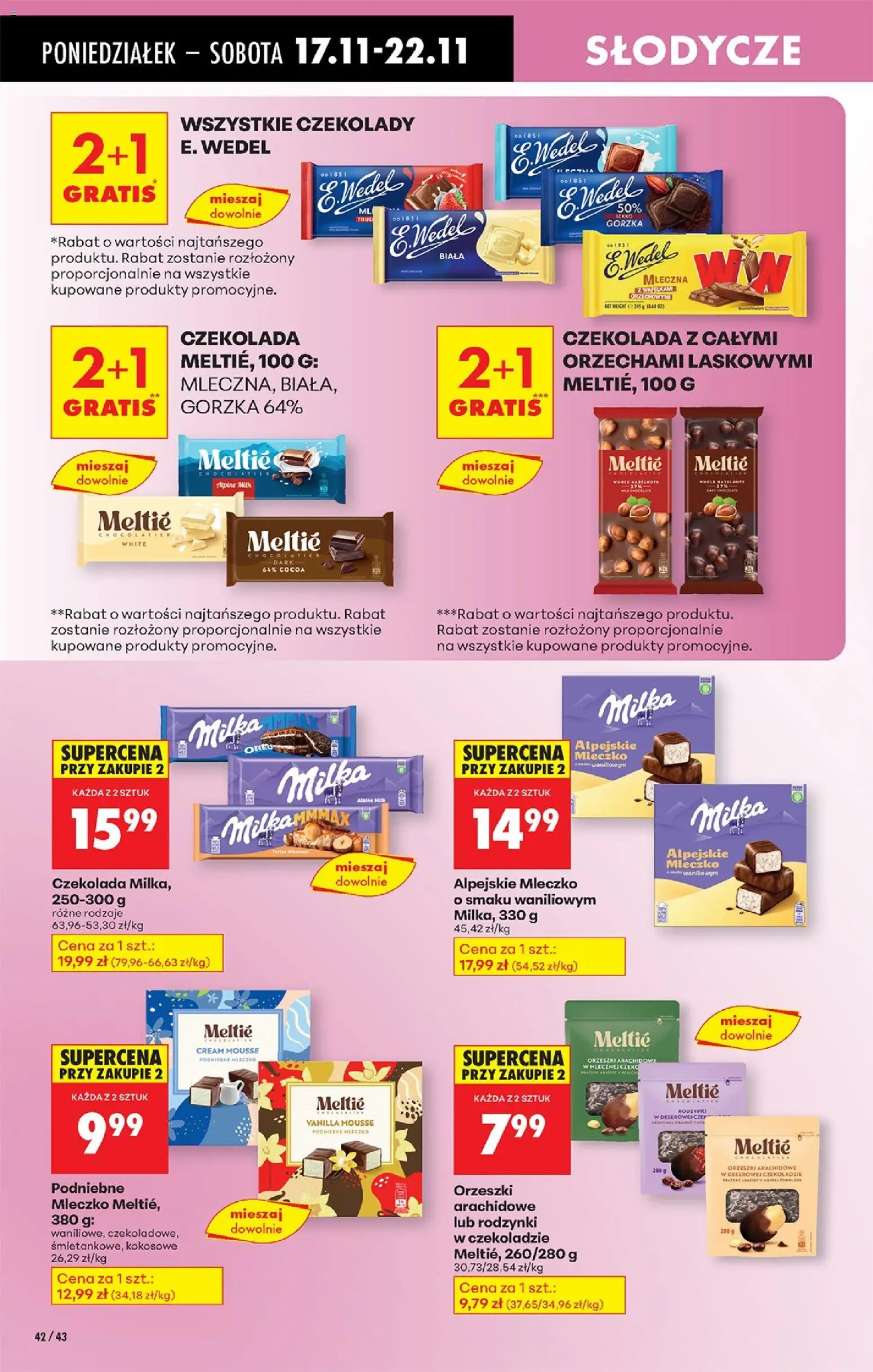 Biedronka gazetka od 17.11.2025 | Strona: 54 | Produkty: Czekolady, Słodycze, Czekolada, Podniebne mleczko