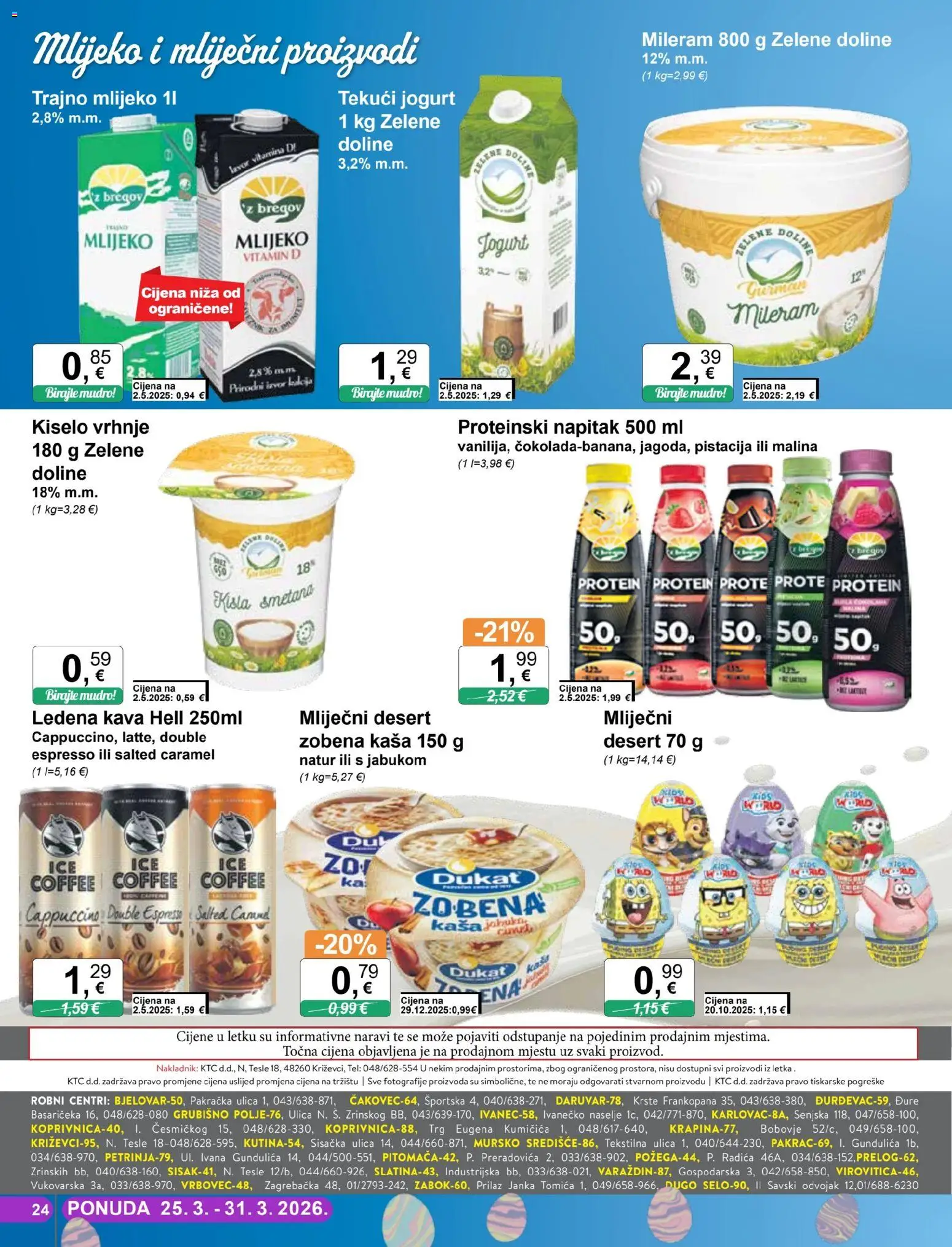 KTC katalog | vrijedi od 25.03.2026 | Stranica: 24 | Proizvodi: Mlijeko, Kava, Ledena kava, Cappuccino