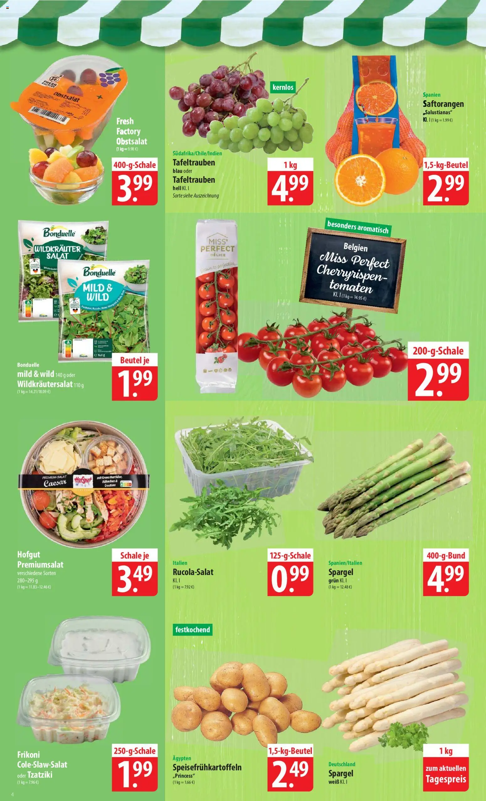 Famila Prospekt 	 – gültig ab 30.03.2026 | Seite: 4 | Produkte: Hahnchen, Tomaten, Spargel, Salat