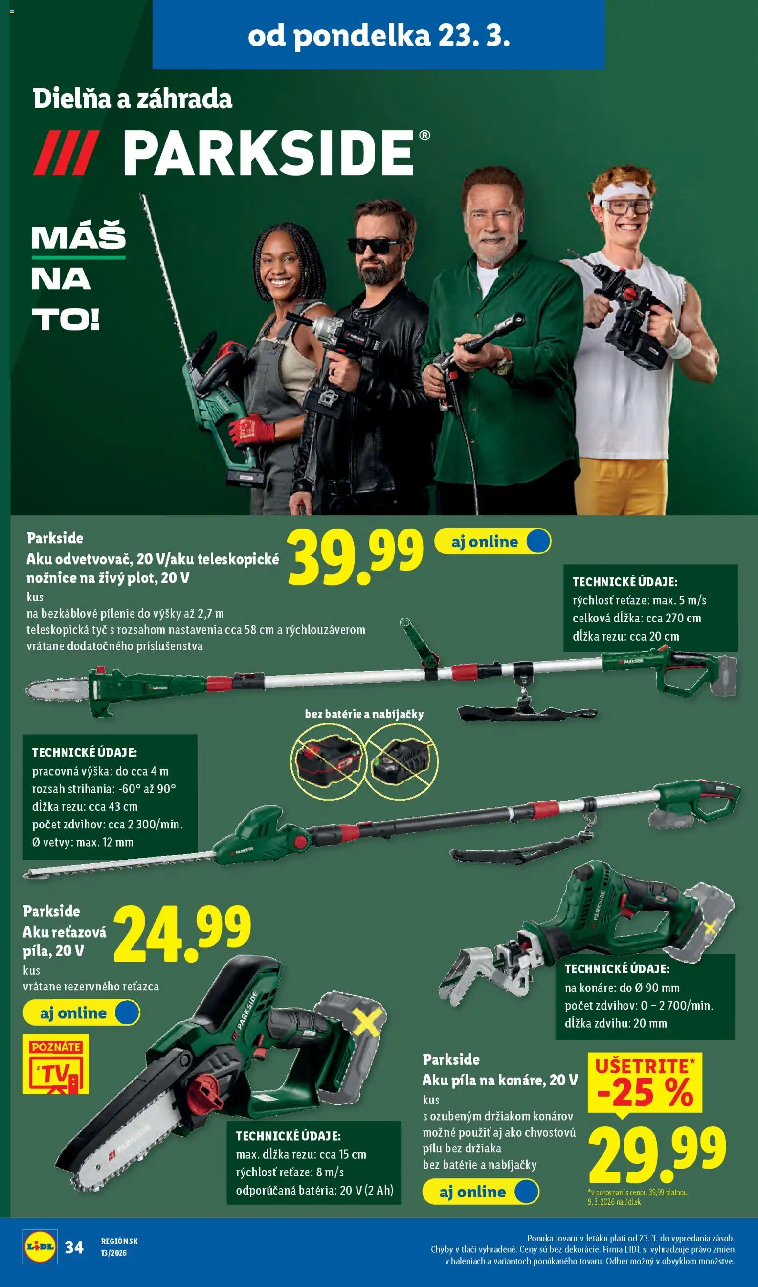 Nové Lidl akcie – leták je platný od 23.03.2026 | Strana: 44 | Produkty: Aku píla, Píla, Aku, Parkside