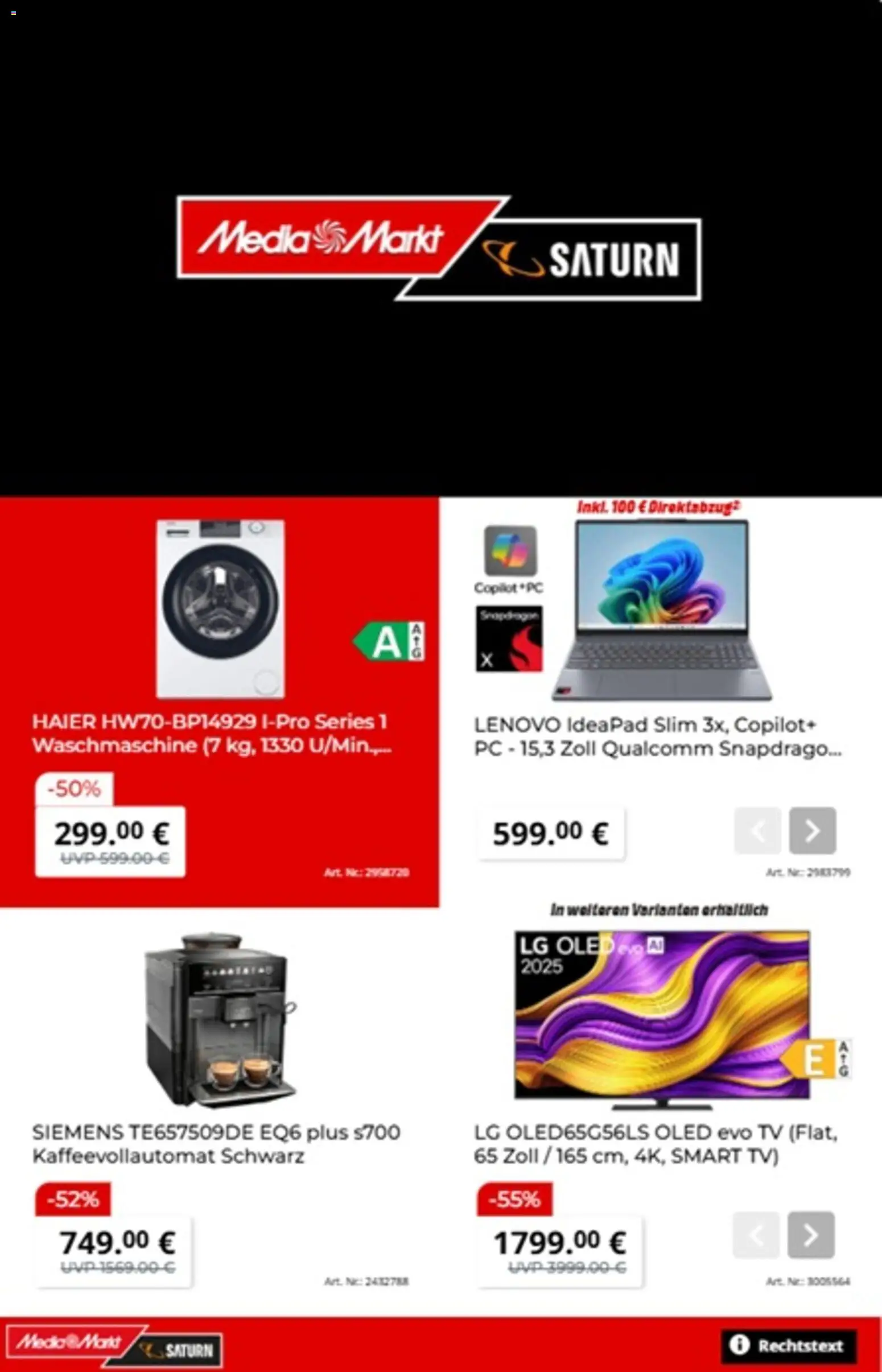 Media Markt Prospekt 	 – gültig ab 09.03.2026 | Seite: 1 | Produkte: LG, Siemens, Smart TV, PC