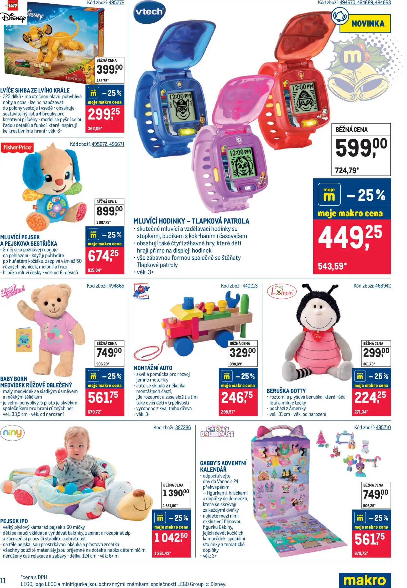Makro leták - Hračky od 05.11.2025 | Strana: 11 | Produkty: Tlapková patrola, LEGO, Adventní kalendář, Kalendář