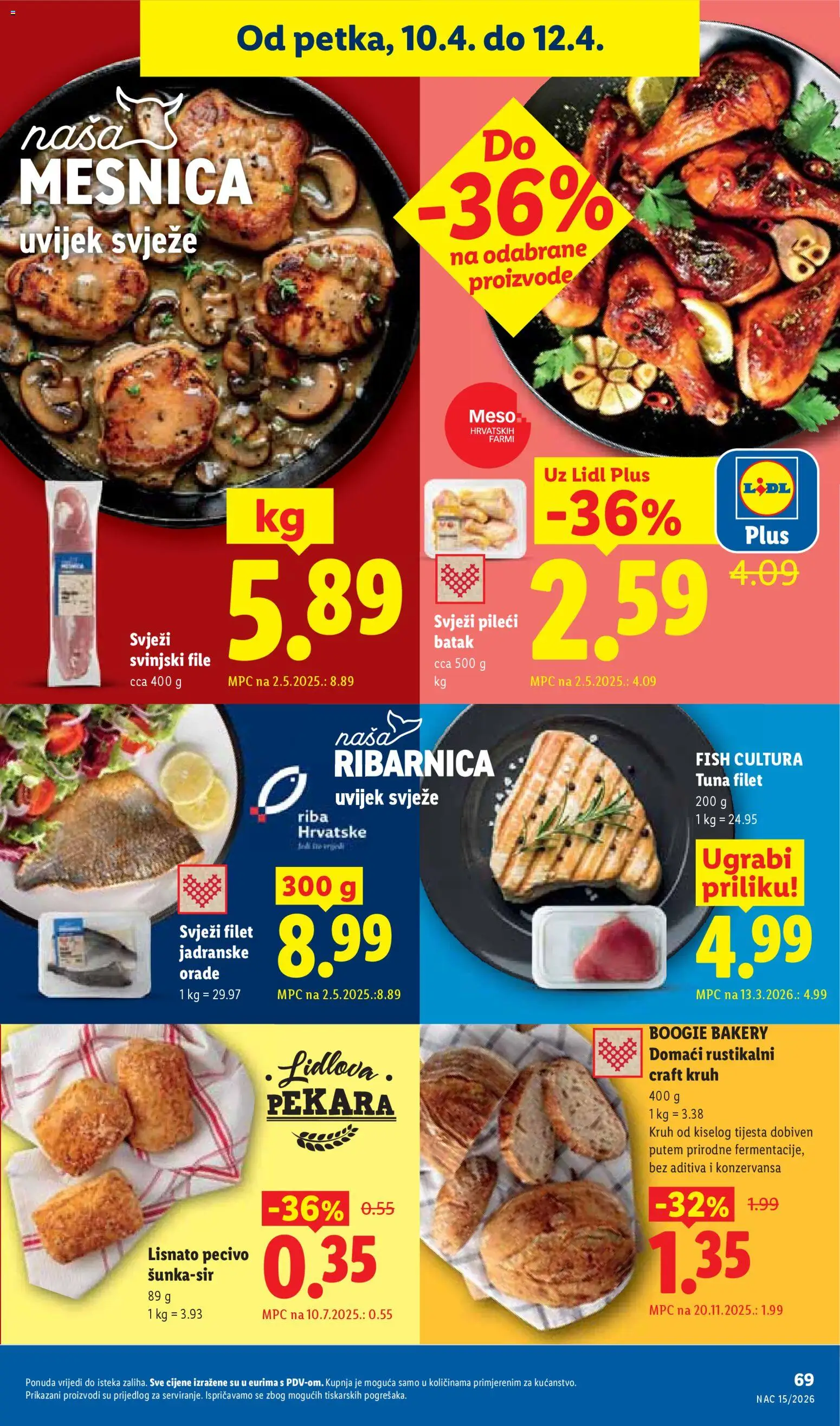 Lidl katalog | vrijedi od 07.04.2026 | Stranica: 69 | Proizvodi: Pekara, Kruh, Meso, Tuna