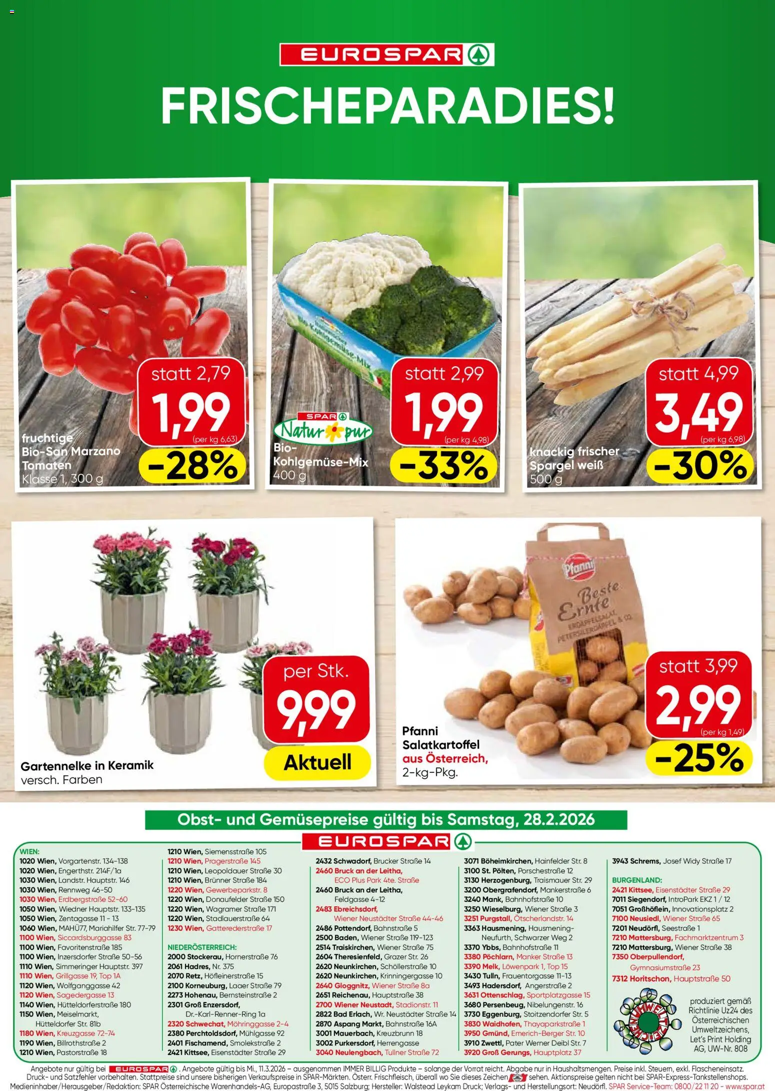 Eurospar Flugblatt gültig ab 26.02.2026 | Seite: 16 | Produkte: Obst, Bad, Tomaten