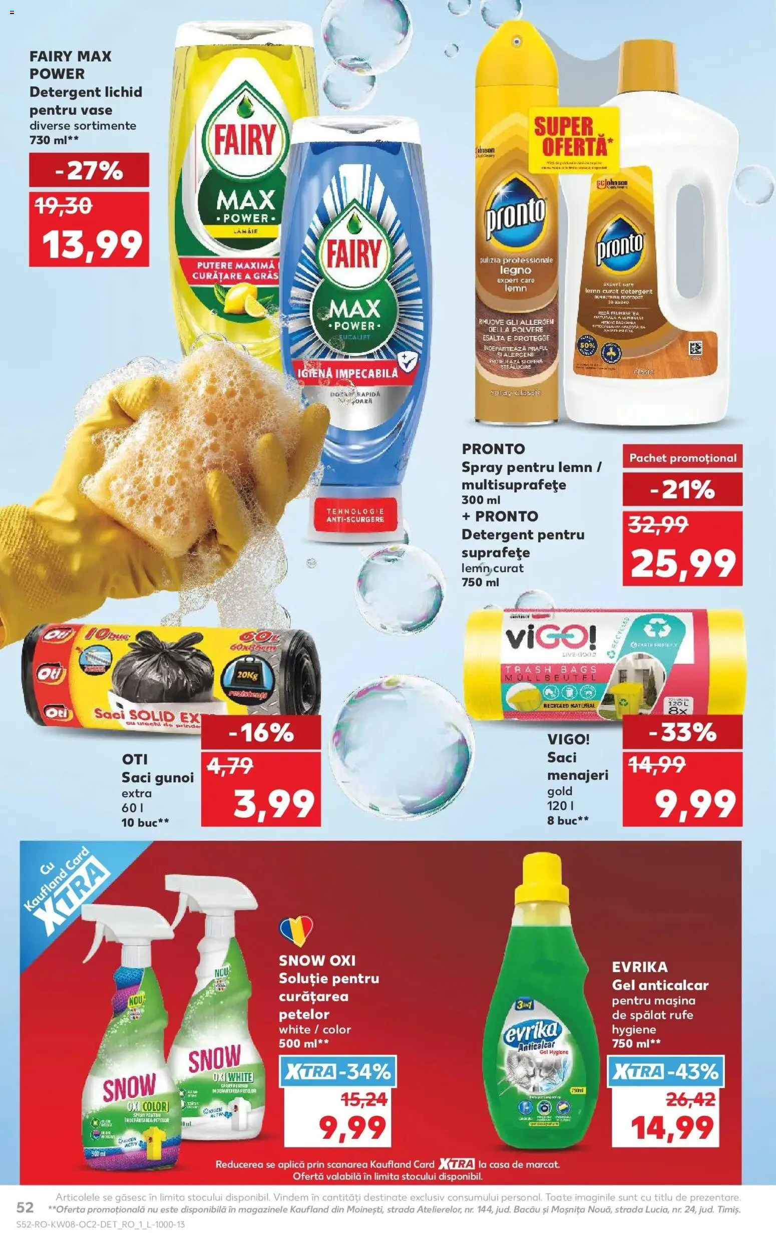 Noul catalog Kaufland – valabil de la 18.02.2026 | Pagină: 52 | Produse: Mașină De Spălat, Saci menajeri, Detergent