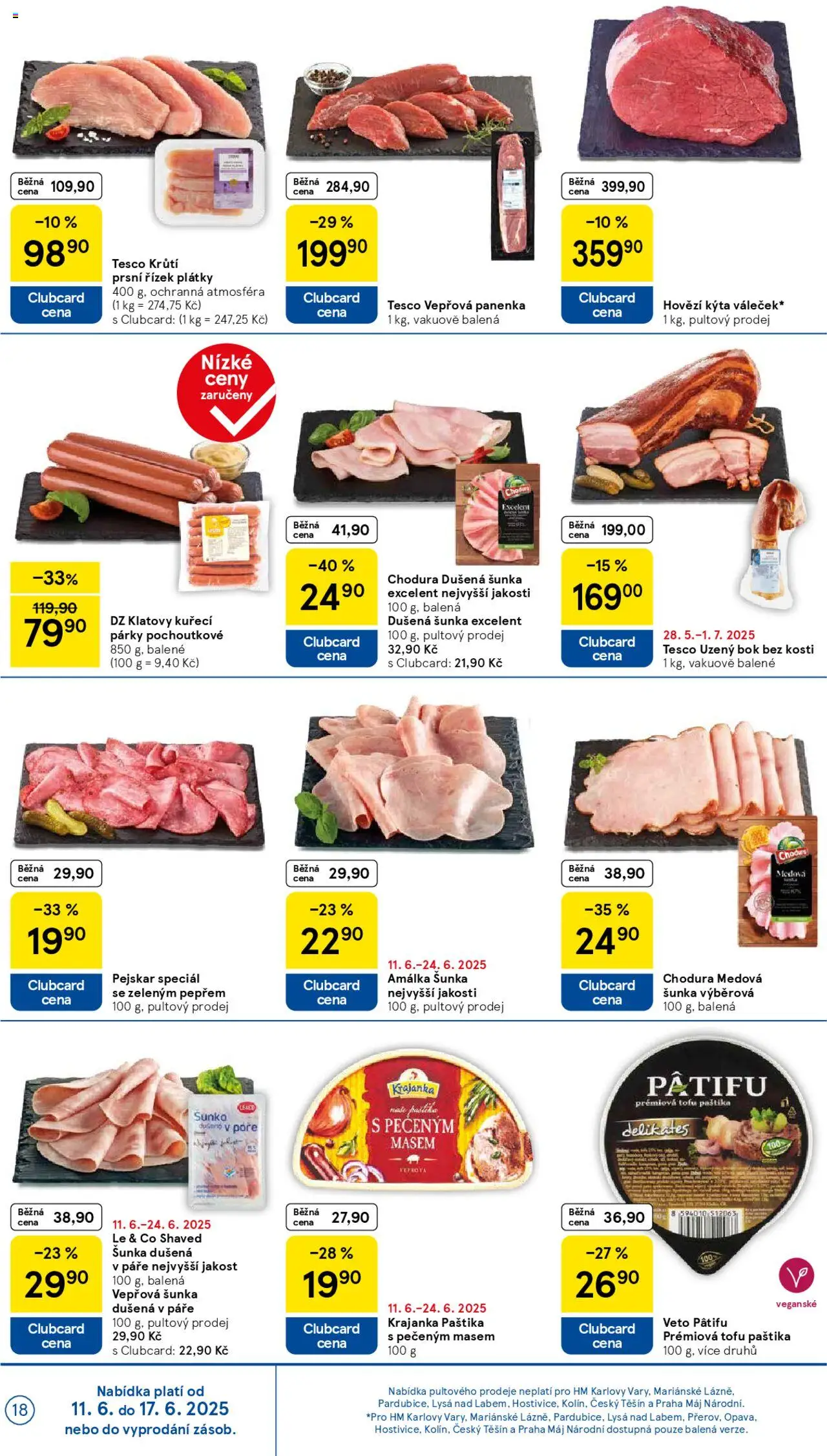 Tesco leták - Hypermarket od 11.06.2025 | Strana: 18 | Produkty: Hovězí, Párky, Vepřová panenka, Paštika
