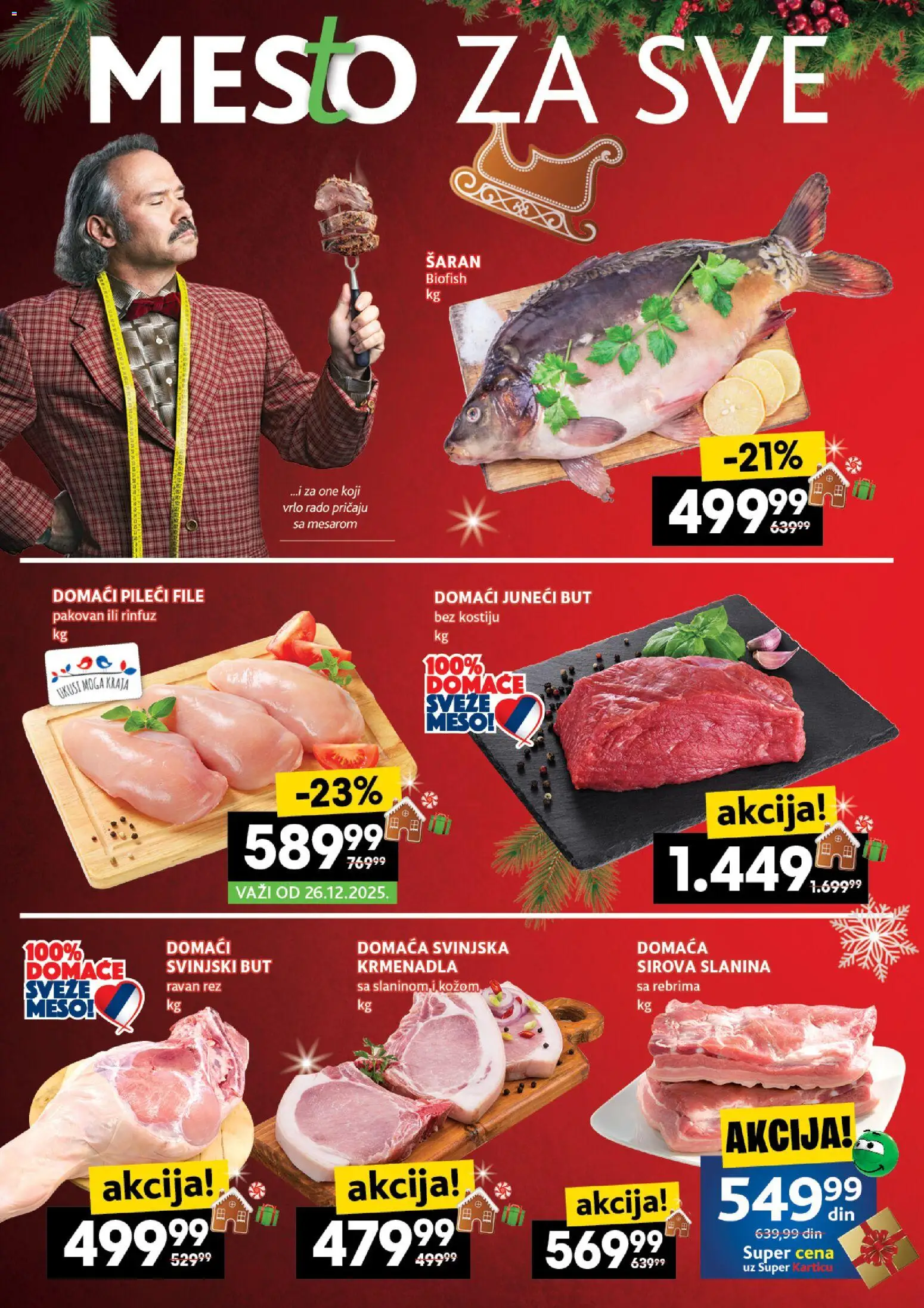 Idea katalog - važi od 25.12.2025 | Strana: 6 | Proizvode: Juneći but, Pileći file, Sirova slanina, Slanina