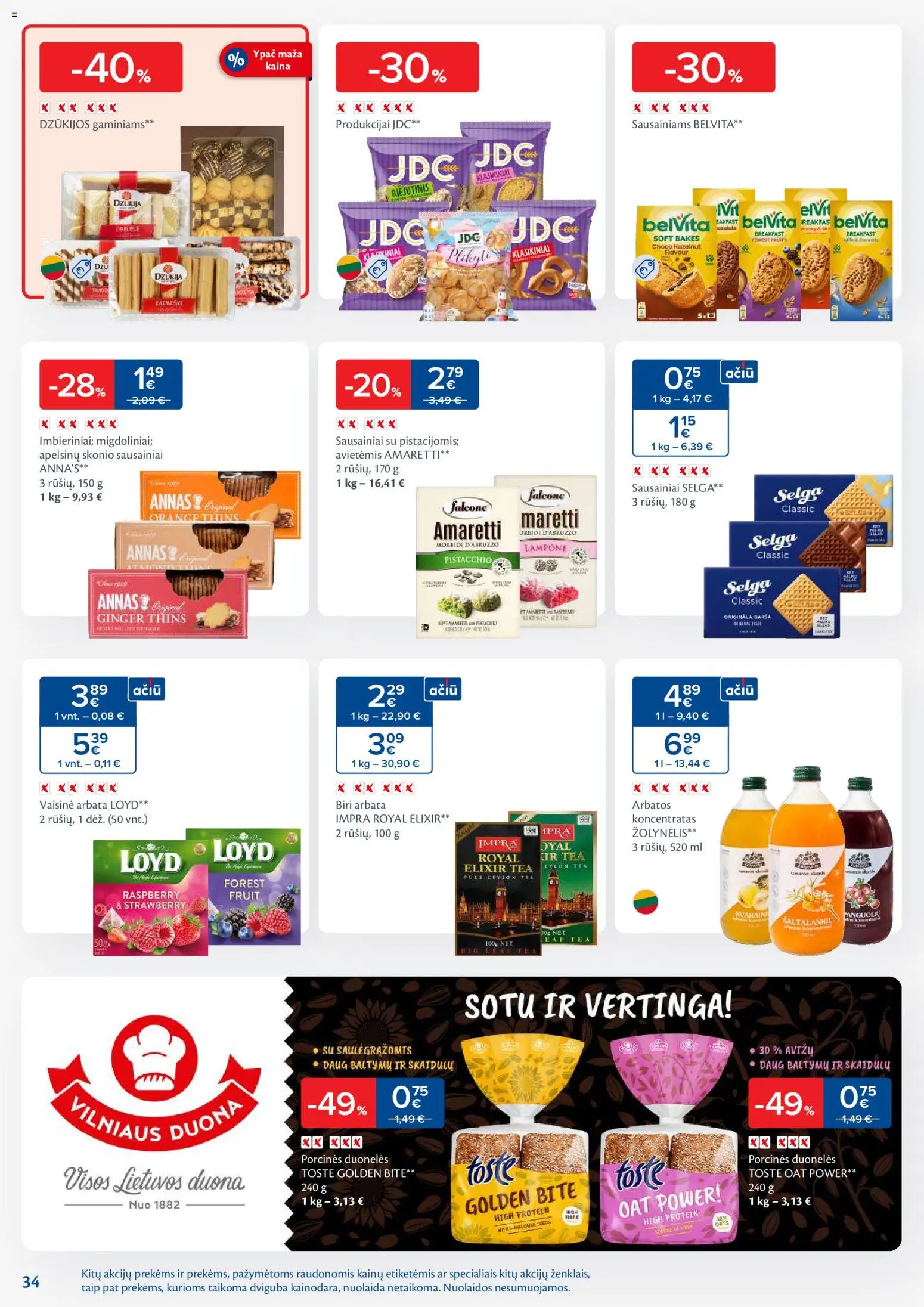 MAXIMA akcijos nuo 04.11.2025 | Puslapis: 34 | Prekių: Sausainiai, Duona, Arbata