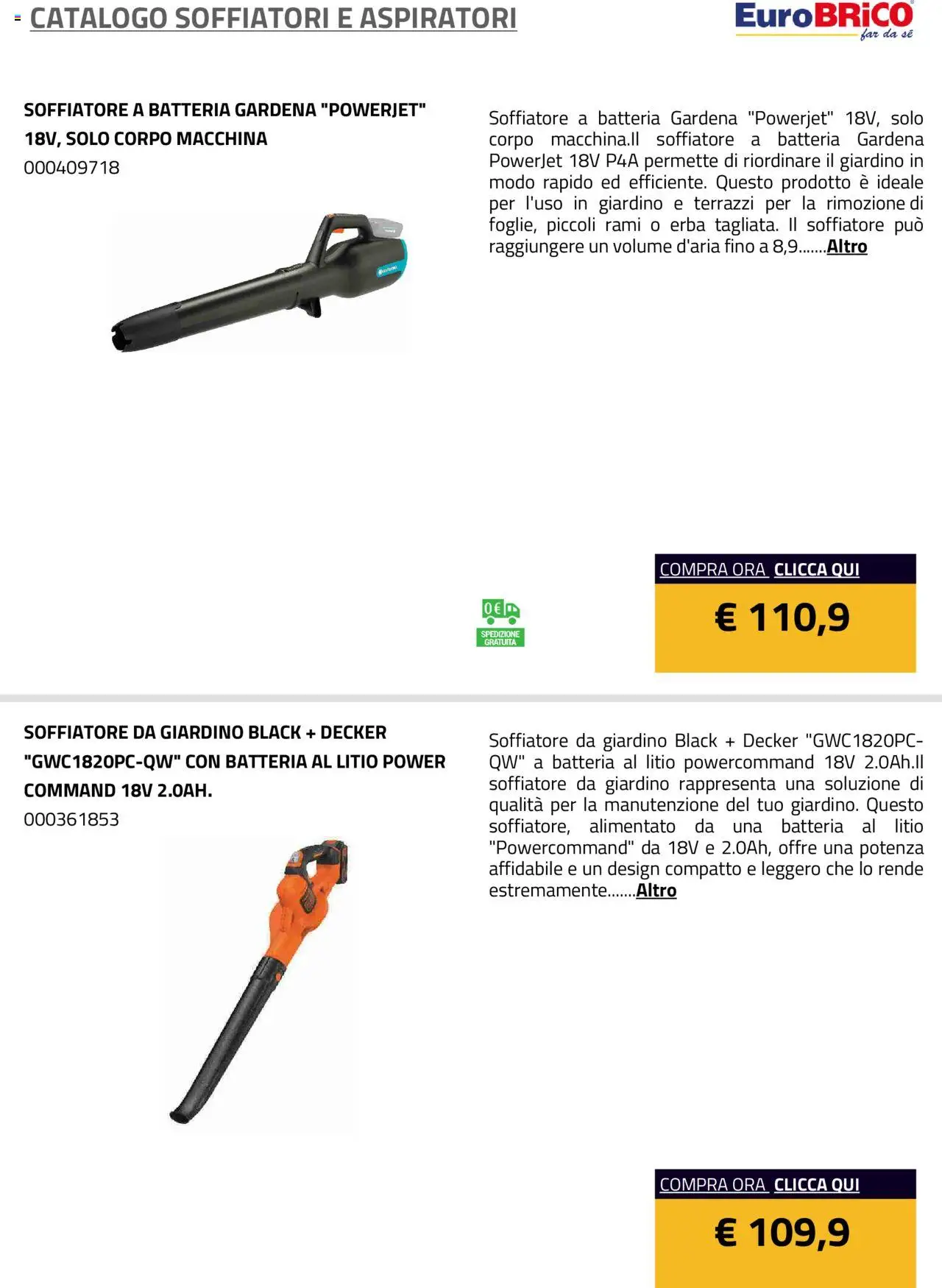 Volantino Eurobrico del 23.07.2025 | Pagina: 8 | Prodotti: Batteria