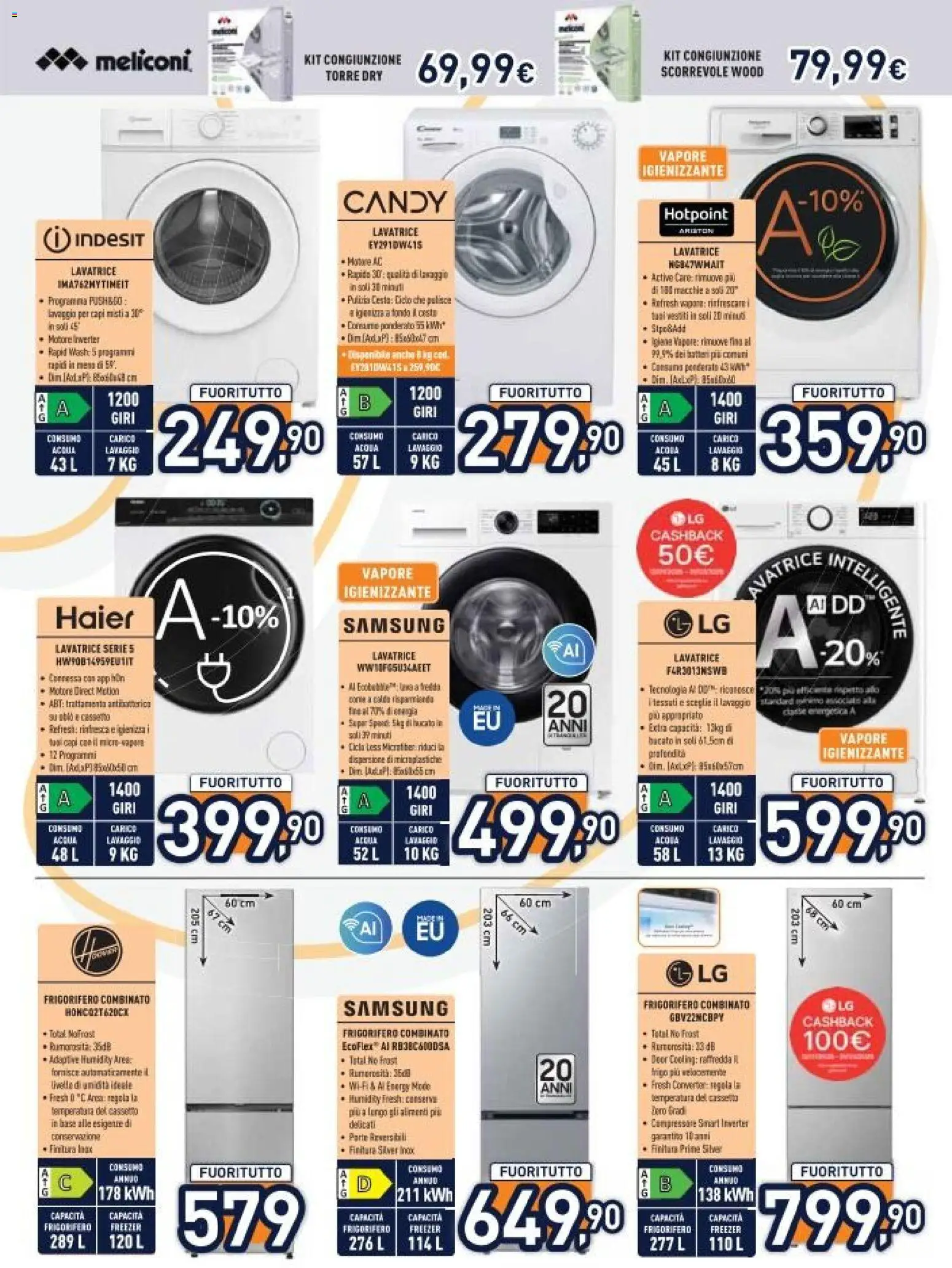 Volantino Unieuro del 16.01.2026 | Pagina: 22 | Prodotti: Freezer, Lavatrice, Frigorifero, Frigorifero combinato