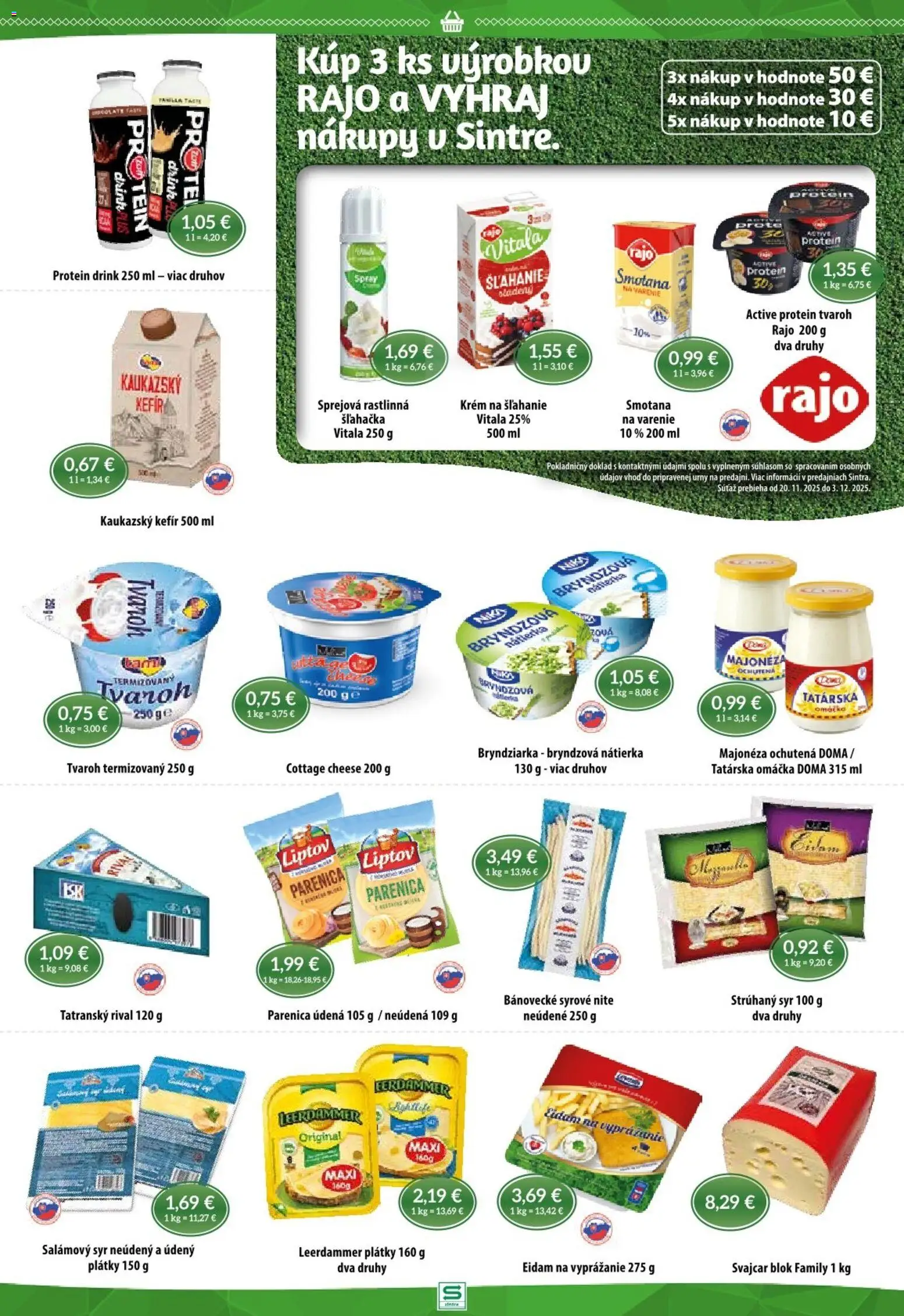 Nové Sintra akcie – leták je platný od 20.11.2025 | Strana: 5 | Produkty: Syr, Tatárska omáčka, Omáčka, Šľahačka