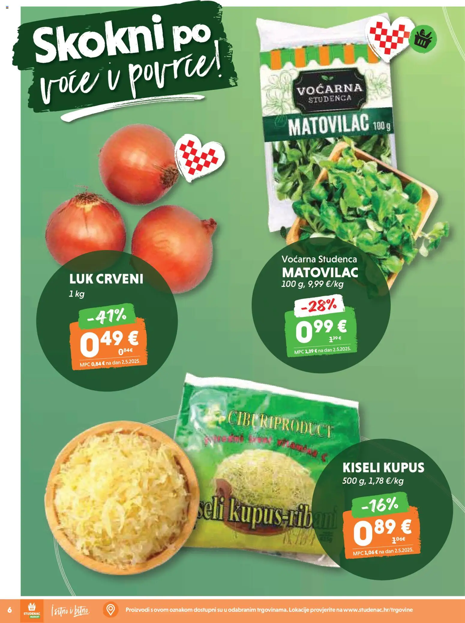 Studenac katalog | vrijedi od 05.11.2025 | Stranica: 6 | Proizvodi: Luk, Voće, Kupus