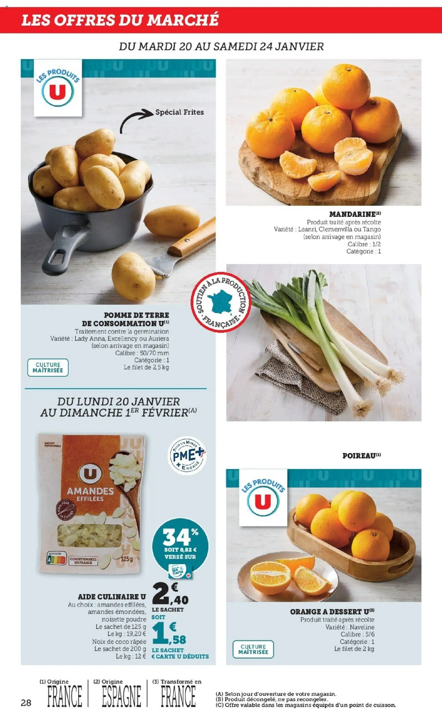 {H1} | Page: 28 | Produits: Pomme de terre, Frites, Pomme de terre de consommation, Noix
