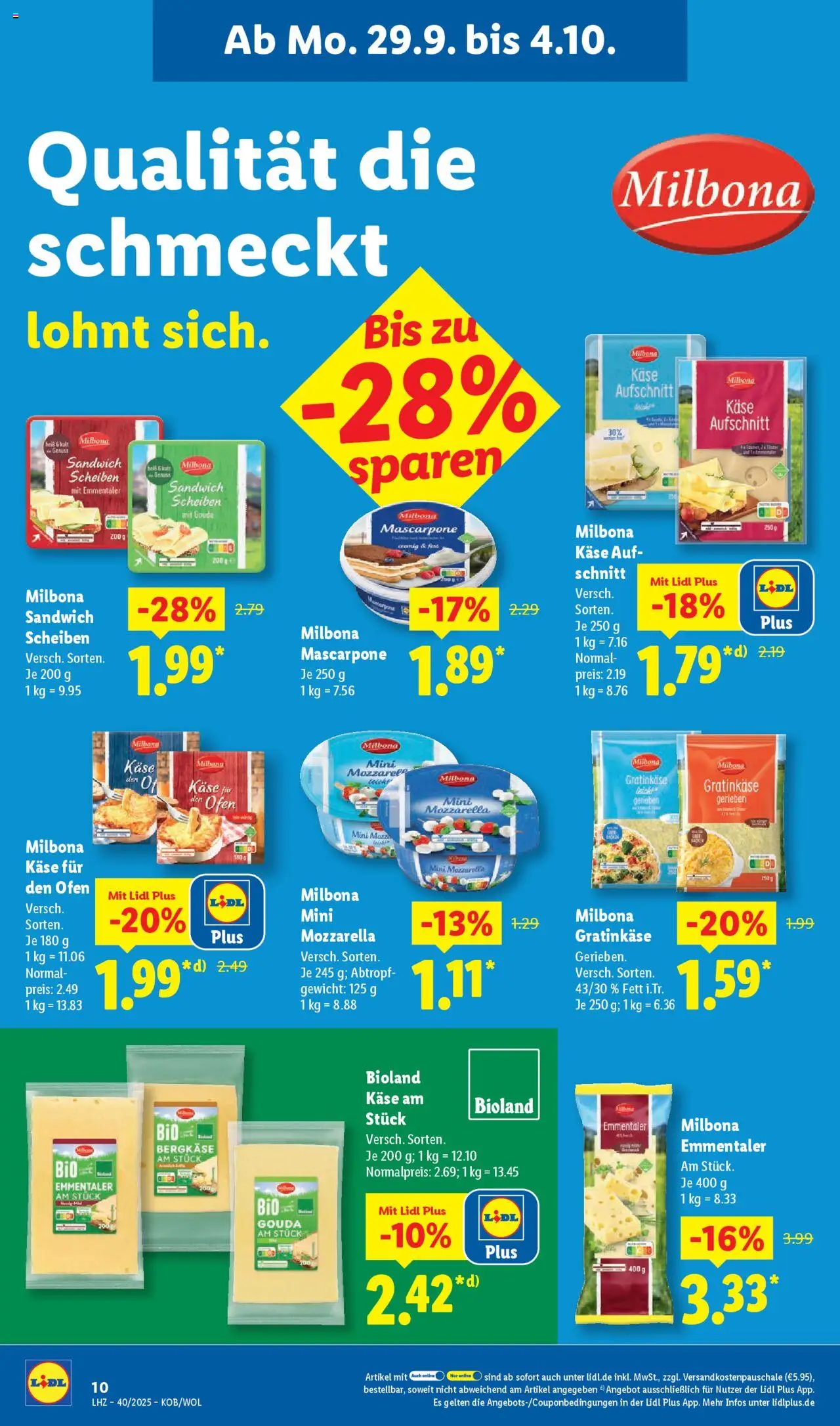 Lidl Prospekt Aarbergen – gültig ab 29.09.2025 | Seite: 18 | Produkte: Ofen, Mascarpone, Mozzarella, Gouda