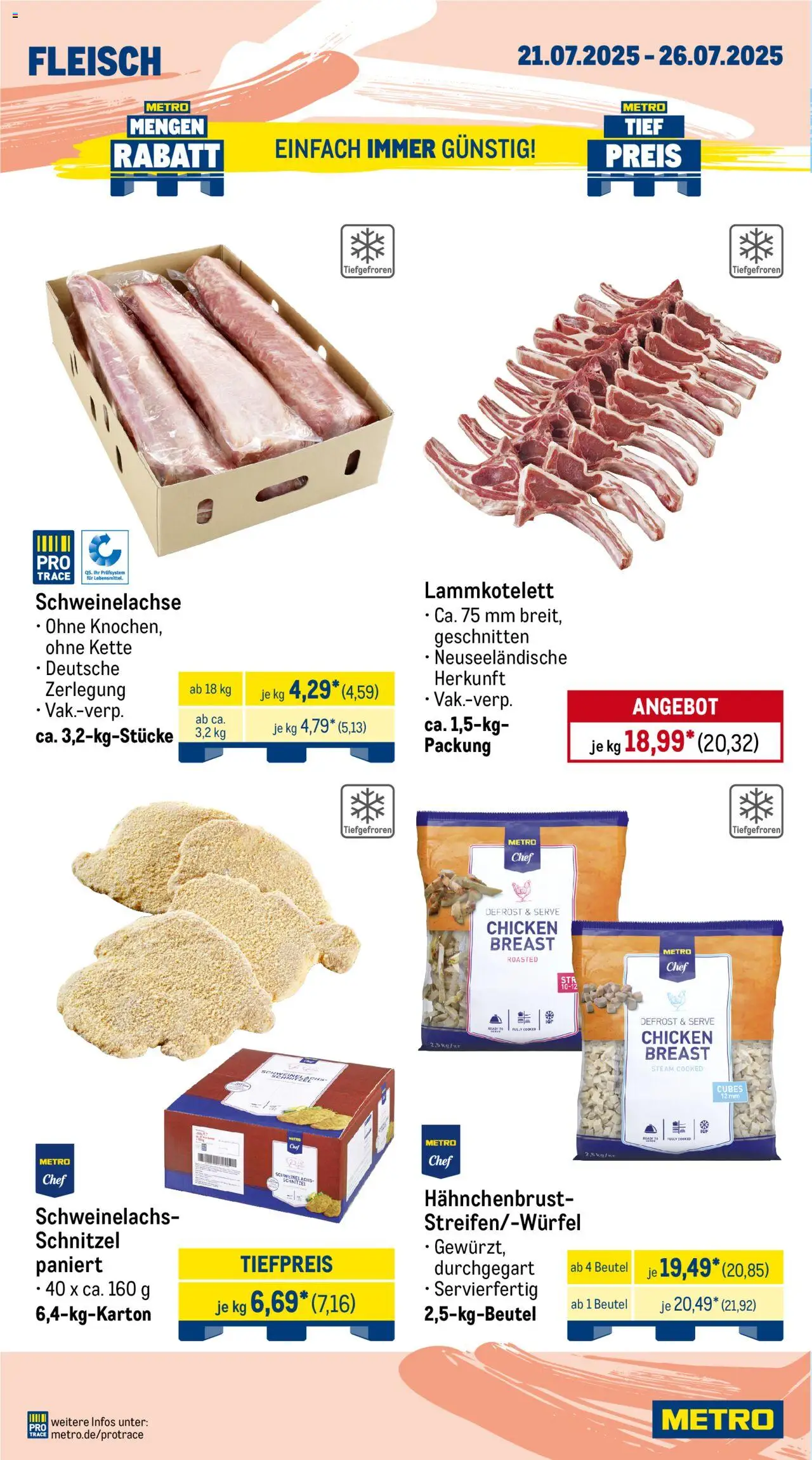 Metro Wochen-Angebote Gastro - gültig ab dem 21.07.2025 | Seite: 4 | Produkte: Schnitzel, Fleisch, Hahnchenbrust