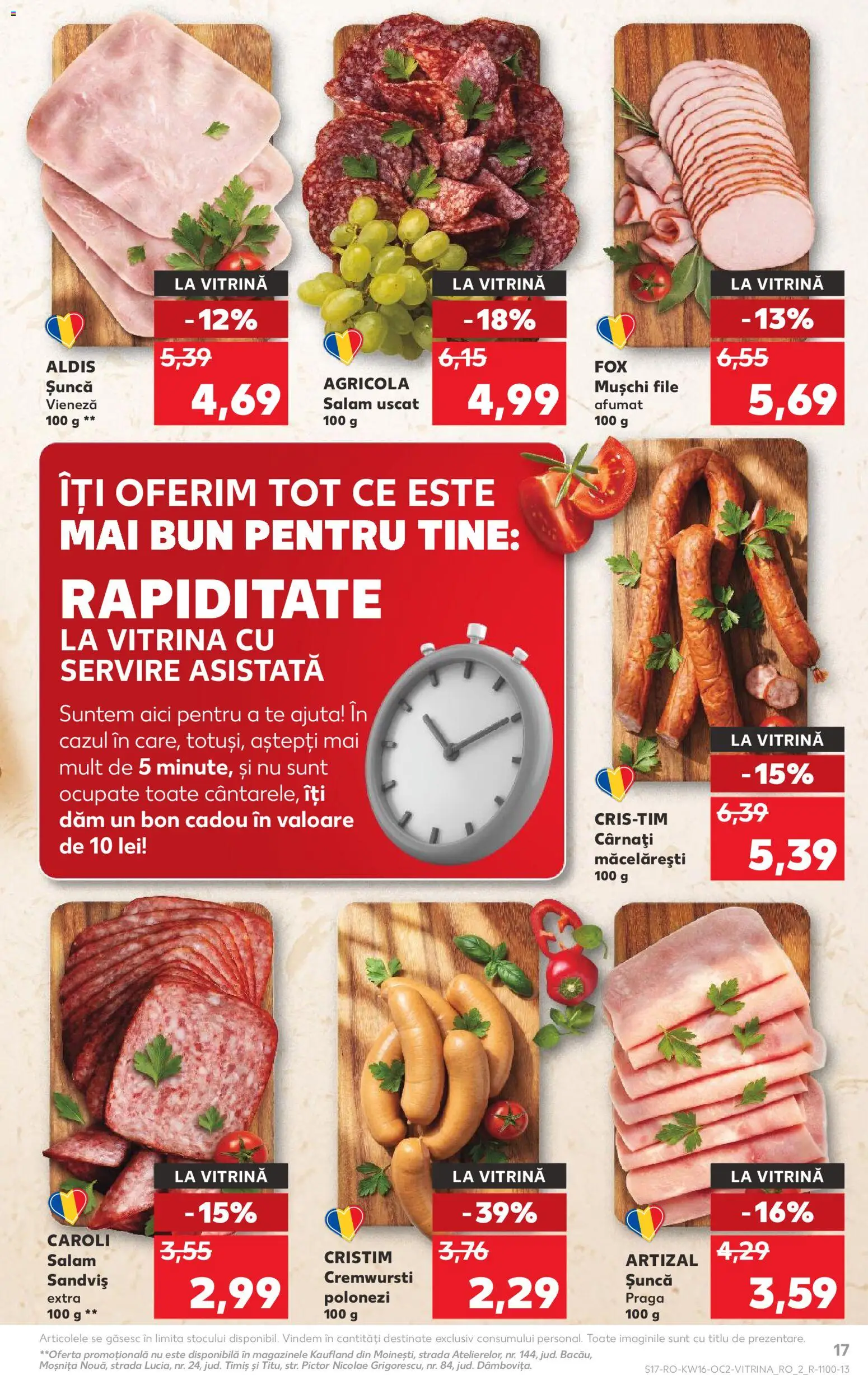 Noul catalog Kaufland – valabil de la 15.04.2026 | Pagină: 17 | Produse: Bahçe aydınlatması, Salam, Șuncă, Cârnați