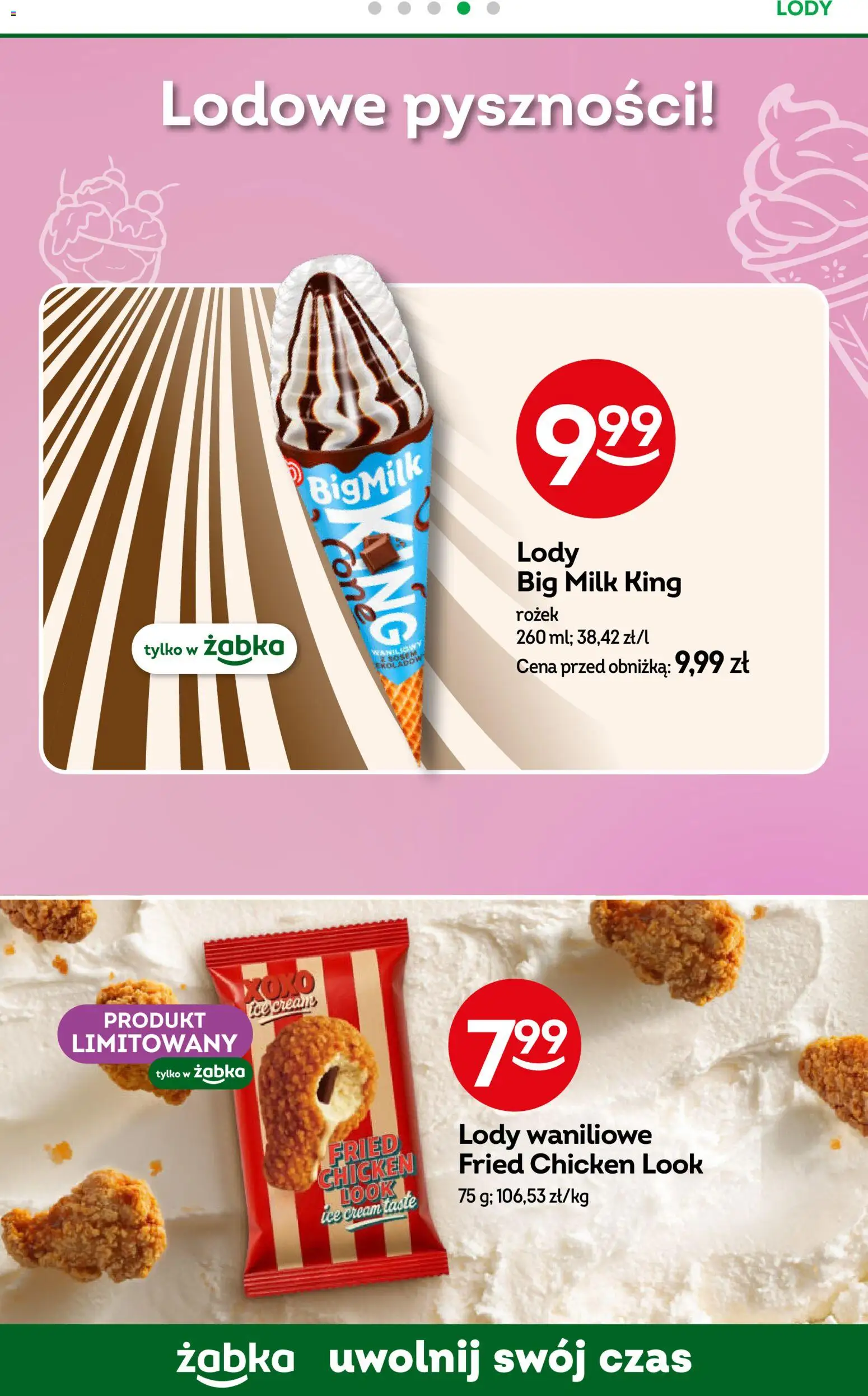 Żabka gazetka od 22.04.2026 | Strona: 53 | Produkty: Big Milk, Lody waniliowe, Lody