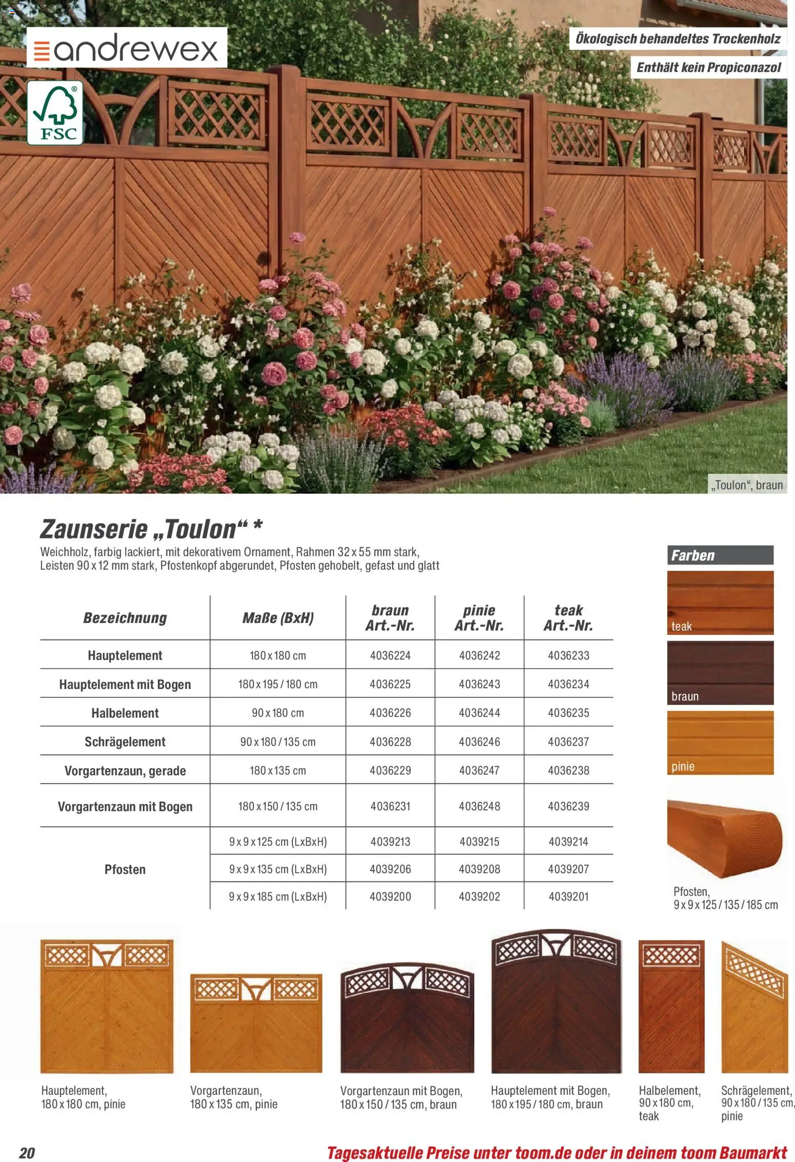 Toom Baumarkt Zäune & Sichtschutz 2026 – gültig ab 20.02.2026 | Seite: 20