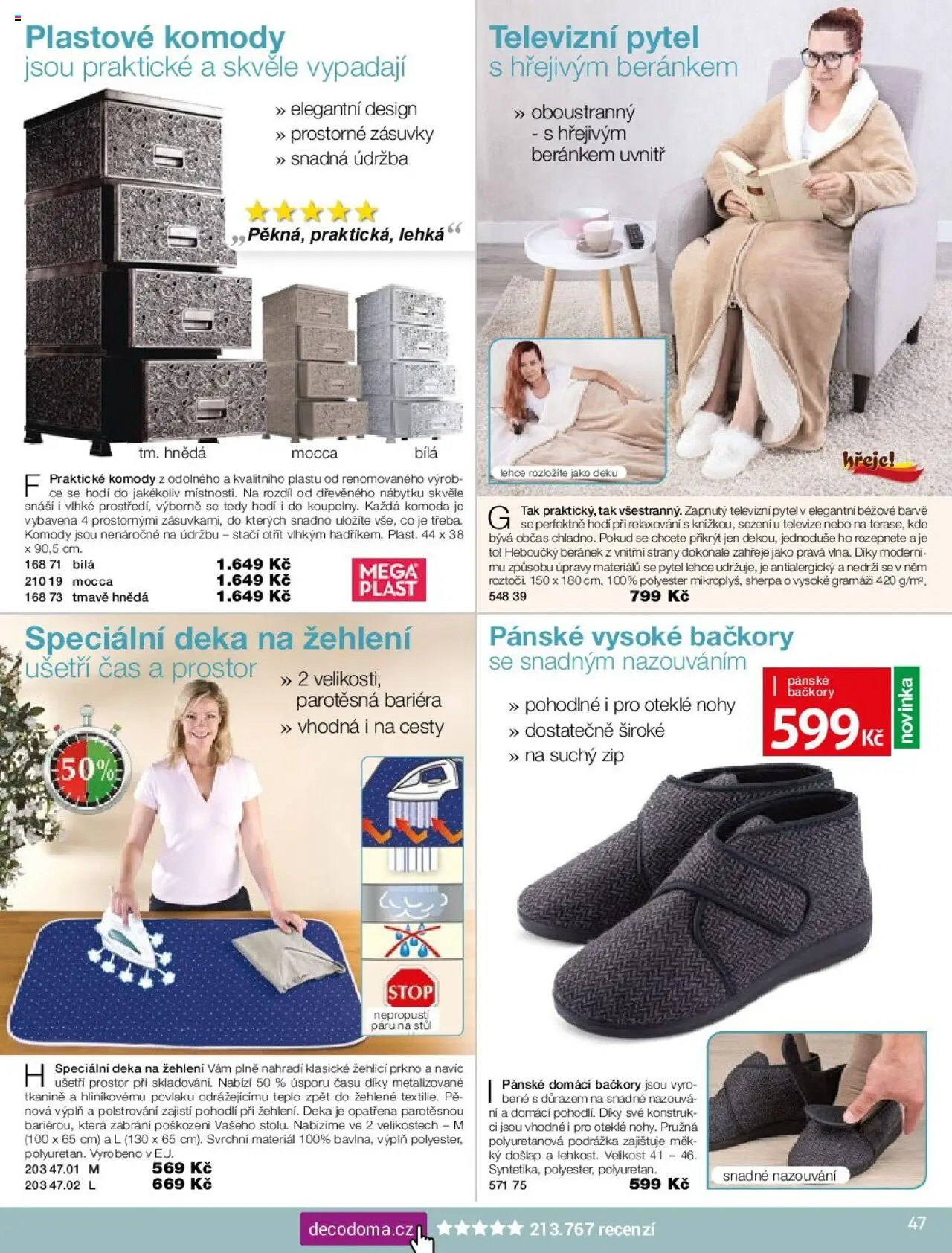 Decodoma katalog Podzim 2025 od 25.08.2025 | Strana: 47 | Produkty: Žehlicí prkno, Komody, Televize, Stůl