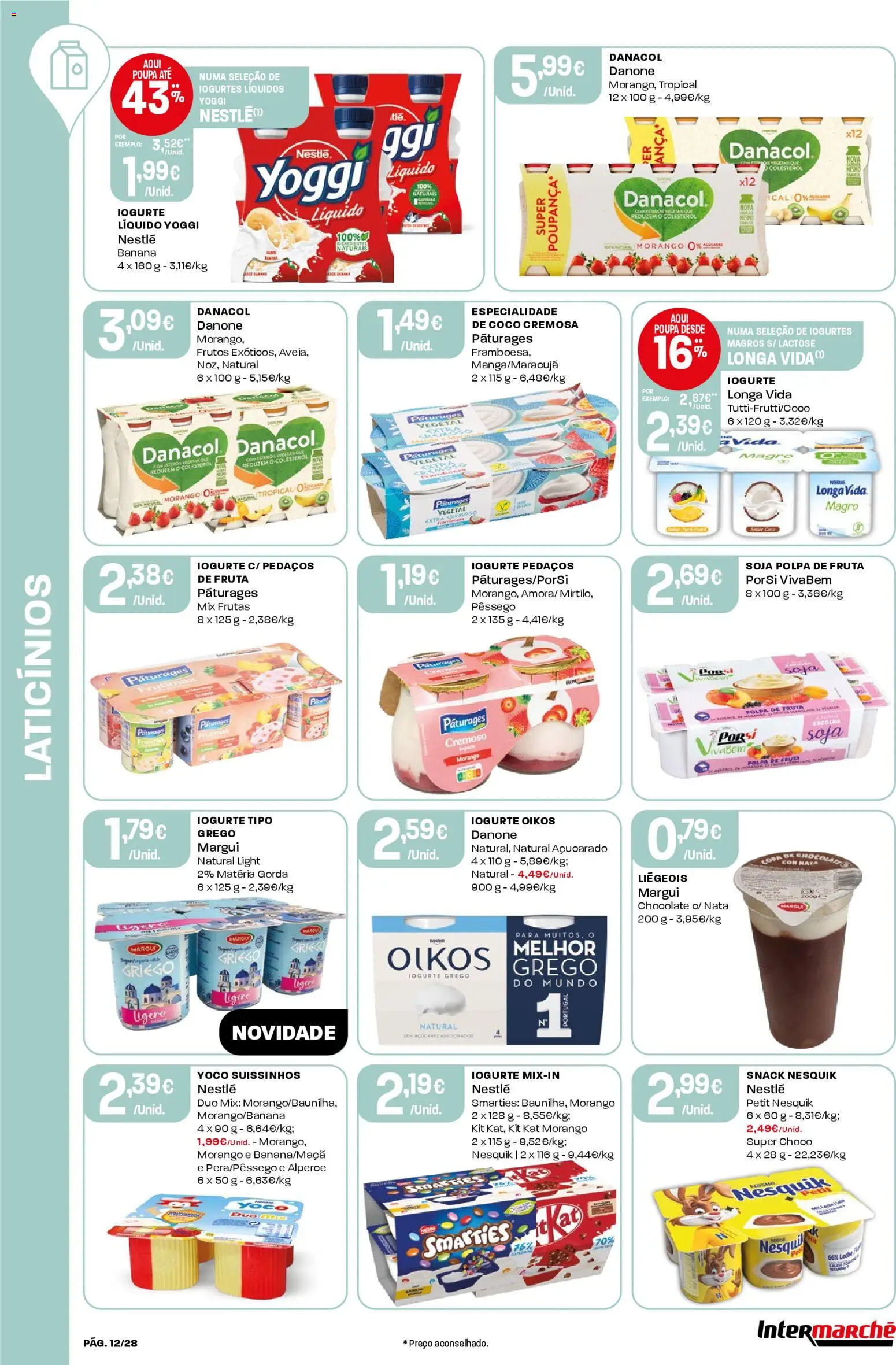 Intermarché Folheto Contact │ válido de 22.01.2026 | Página: 12 | Produtos: Soja, Iogurtes, Nestlé, Nata