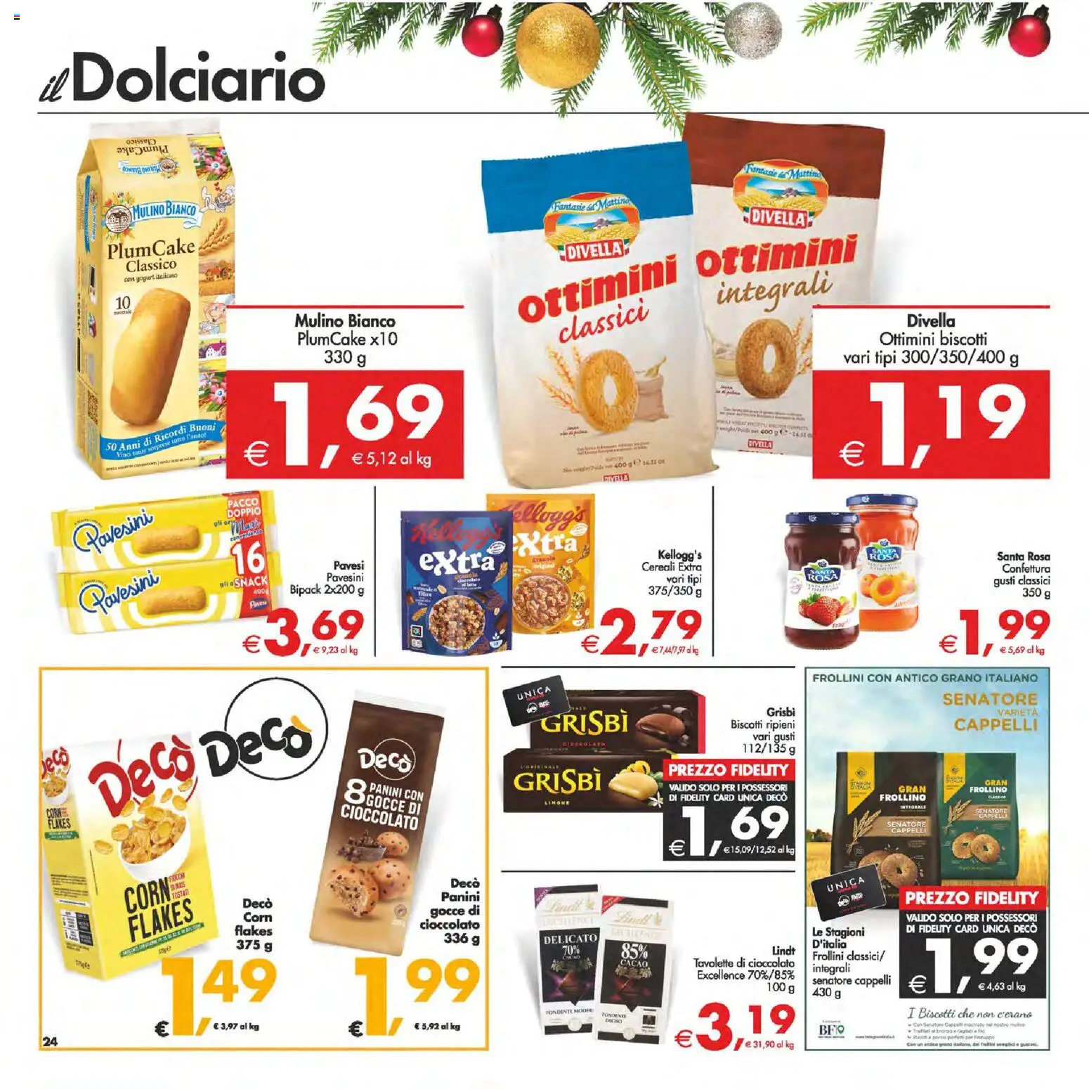 Volantino Decò del 05.12.2025 | Pagina: 24 | Prodotti: Cioccolato, Cereali, Plumcake, Macinato