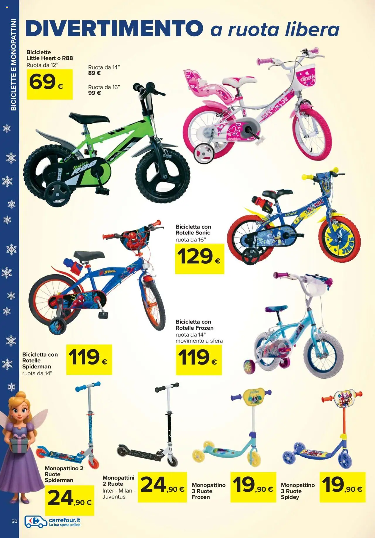 Volantino Carrefour del 24.10.2025 | Pagina: 50 | Prodotti: Bicicletta, Monopattino