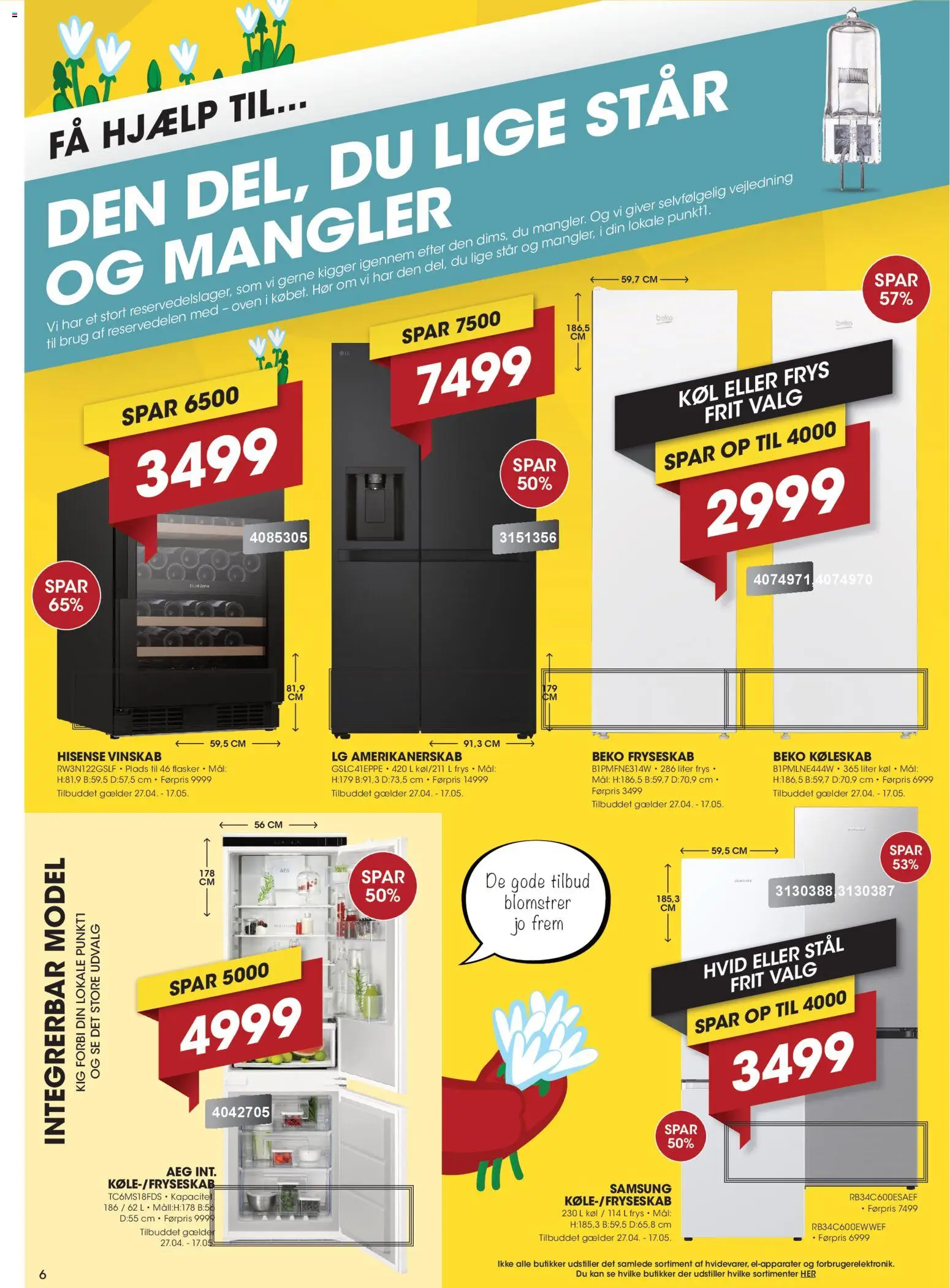 Punkt1 tilbudsavis – gyldig fra 27.04.2026 | Side: 6 | Produkter: Æg, Søm, Køleskab