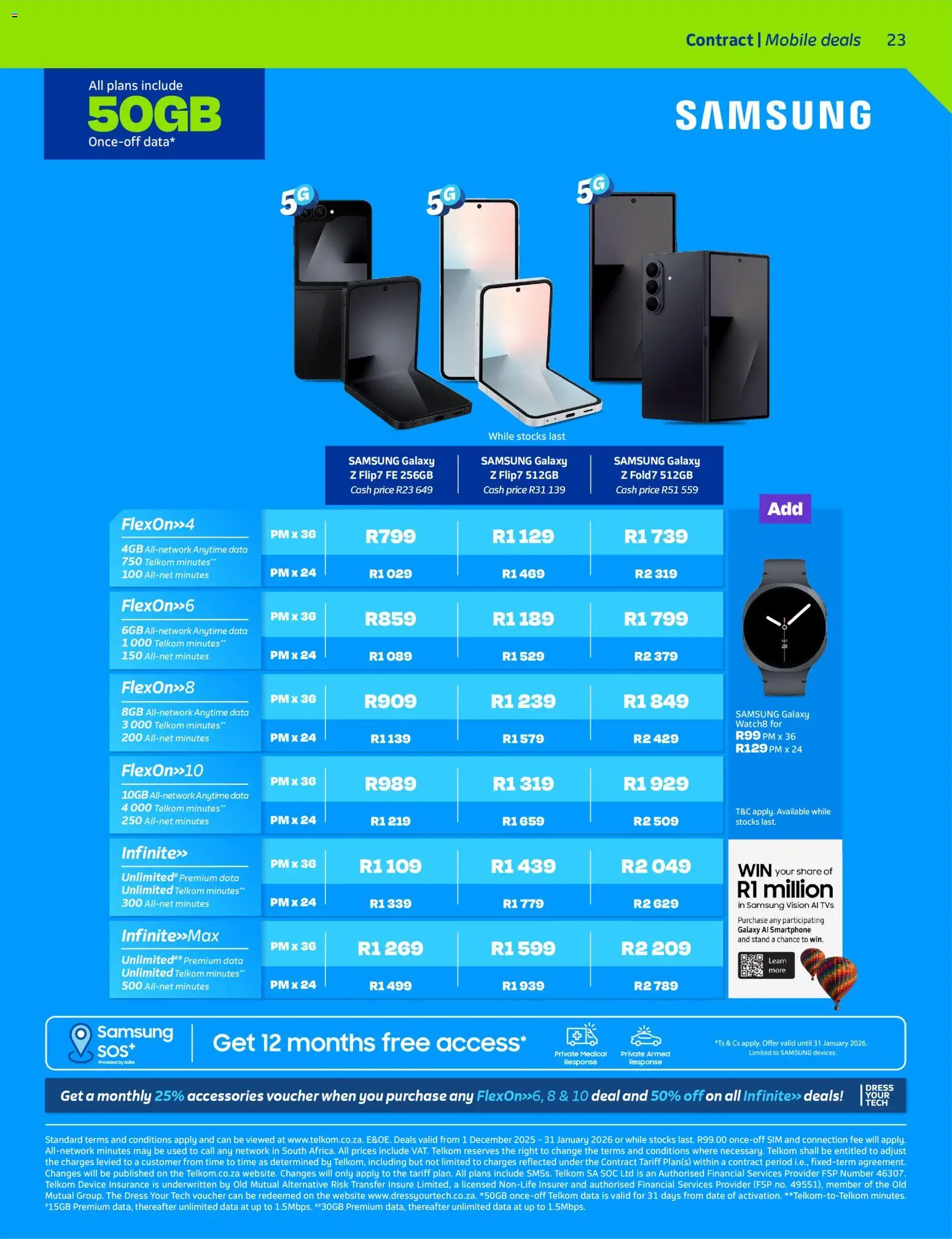 New Telkom catalogue – valid from 01.12.2025 | Page: 23 | Products: Dress, Data, Sim, Smartphone