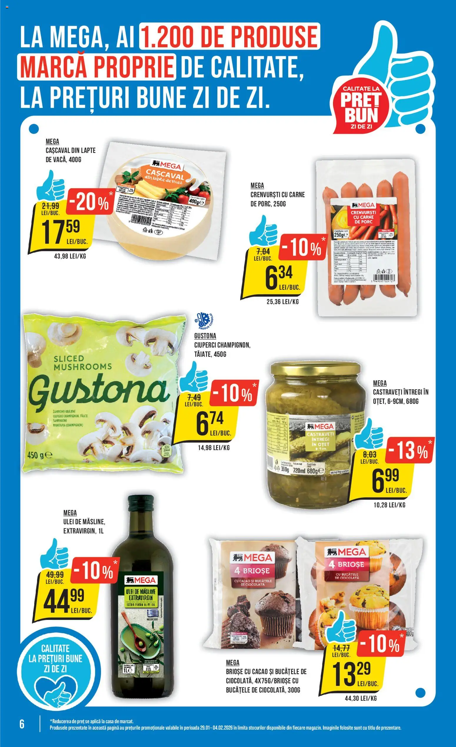 Noul catalog Mega Image – valabil de la 29.01.2026 | Pagină: 6 | Produse: Măsline, Ciuperci, Ulei, Cacao