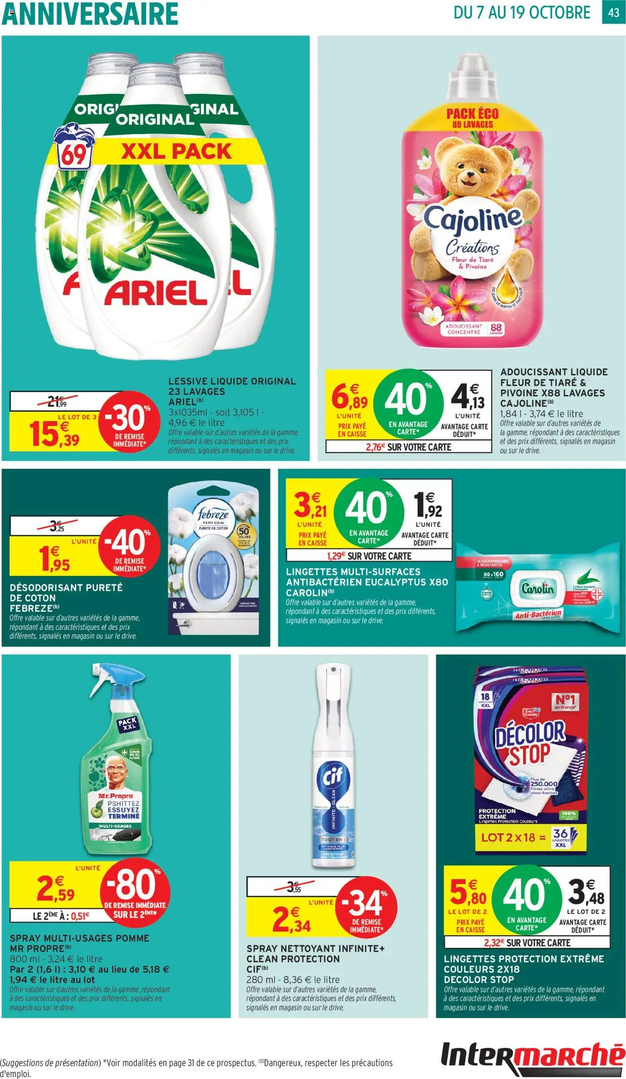 {H1} | Page: 43 | Produits: Coton, Désodorisant, Adoucissant, Détergent