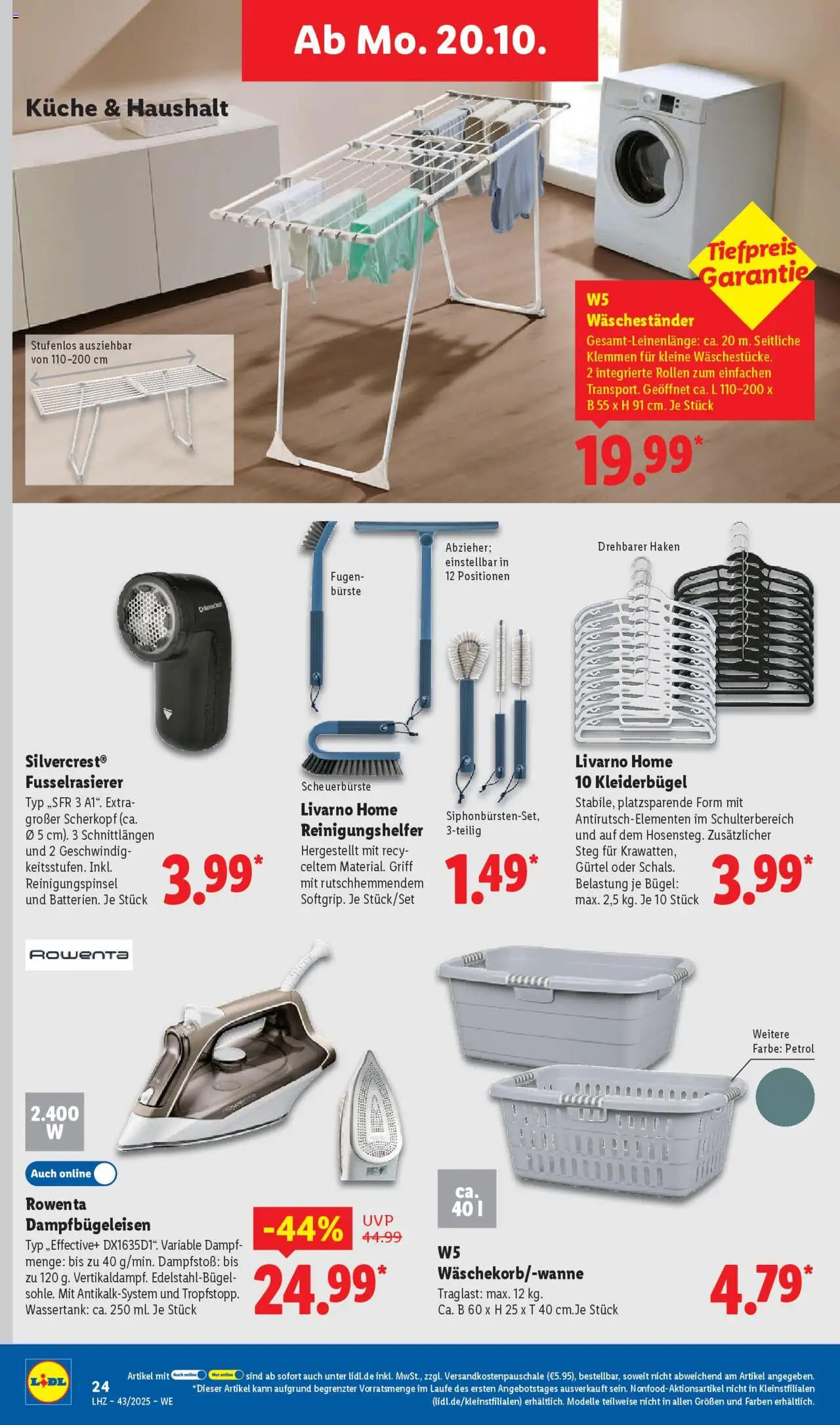 Lidl Prospekt Gladenbach – gültig ab 20.10.2025 | Seite: 38 | Produkte: Küche, Kleiderbügel, Gürtel, Waschestander