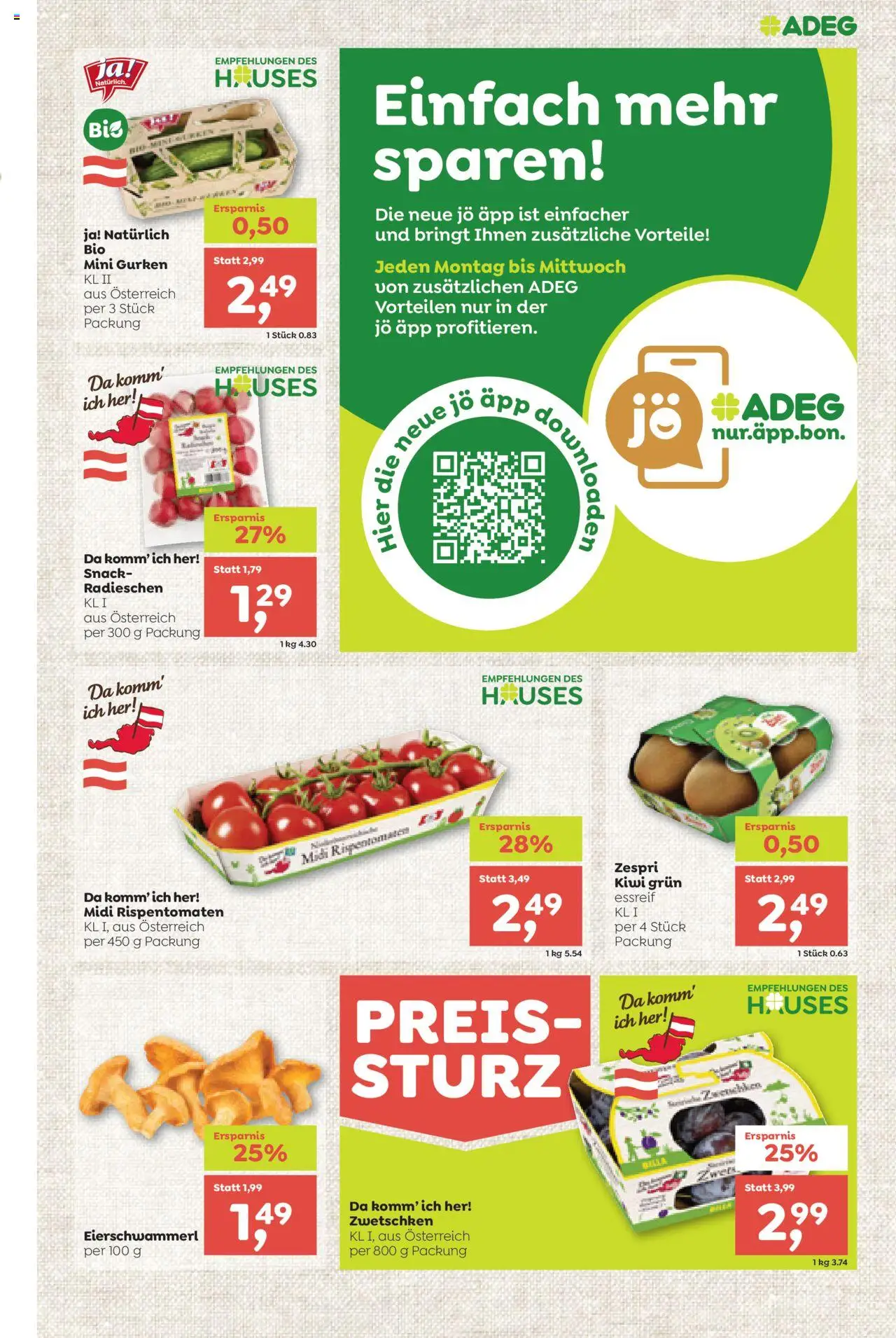 ADEG Flugblatt gültig ab 21.08.2025 | Seite: 5 | Produkte: Kiwi, Gurken