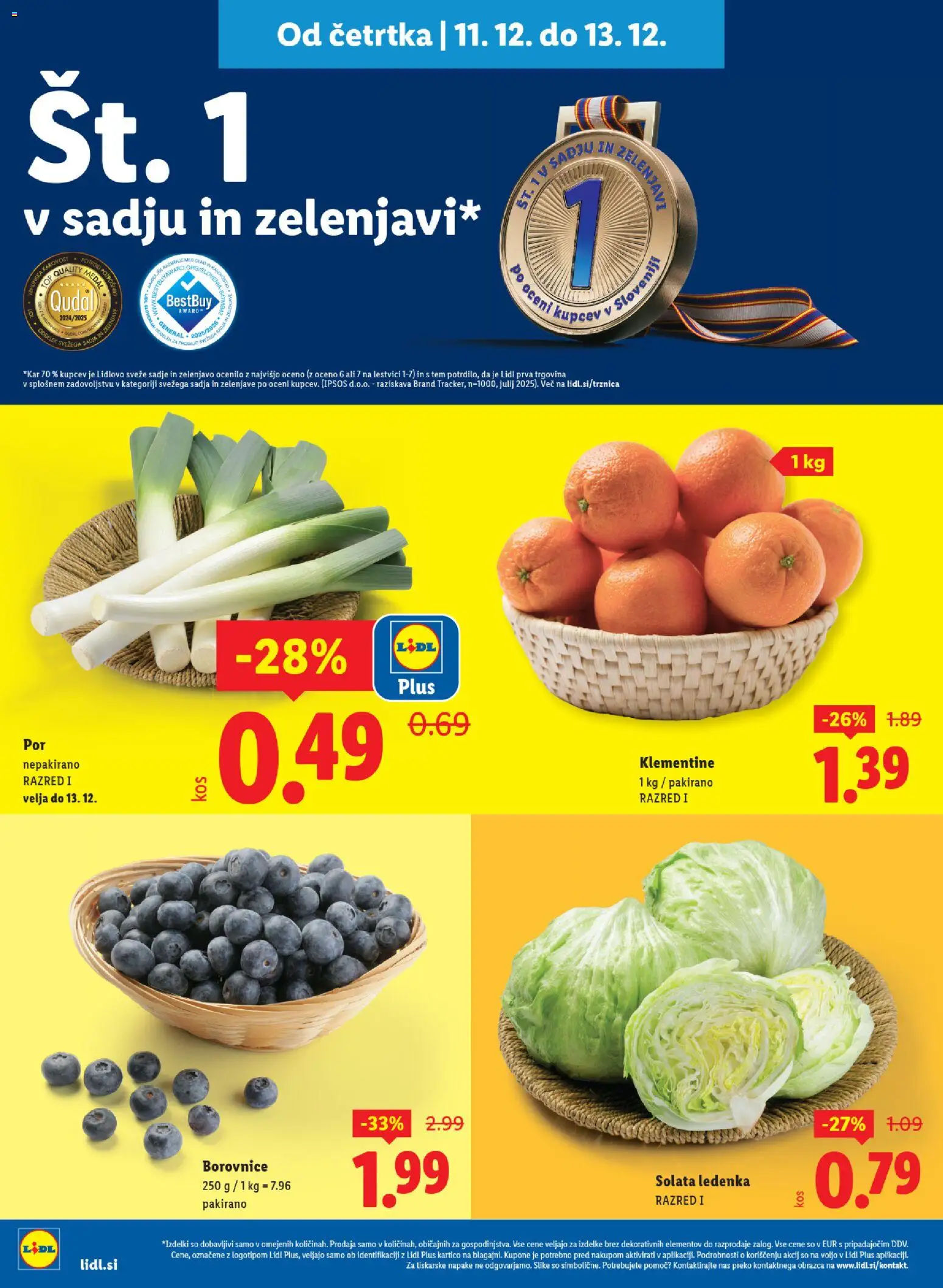 Novi Lidl katalog ponudbe – veljaven od 11.12.2025 | Stran: 4 | Izdelki: Borovnice, Solata, Sadje